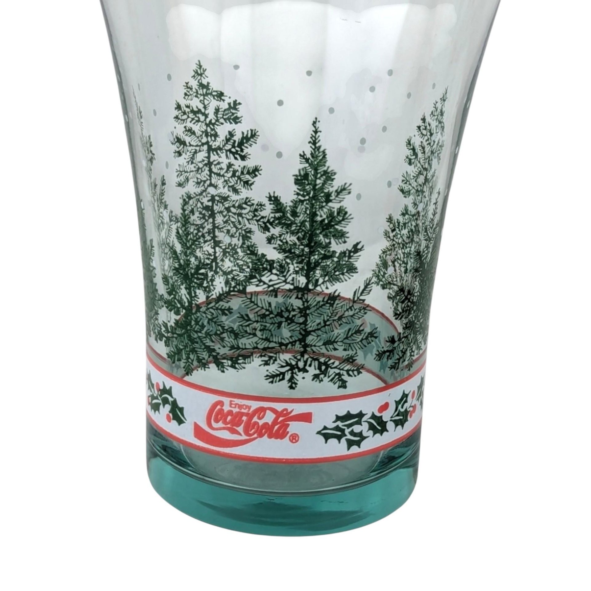 Set of 4 Vintage Coca-Cola Pine Cone and Tree Glasses