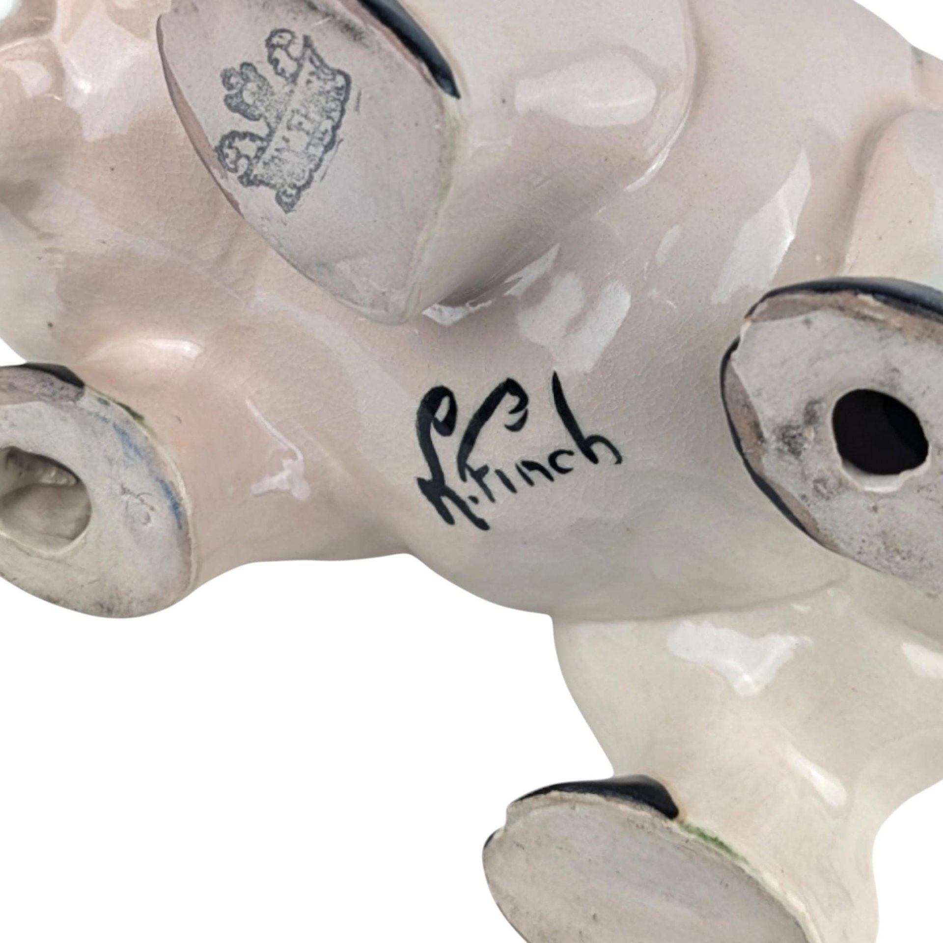 Vintage Kay Finch Grumpy Pig Ceramic Figurine