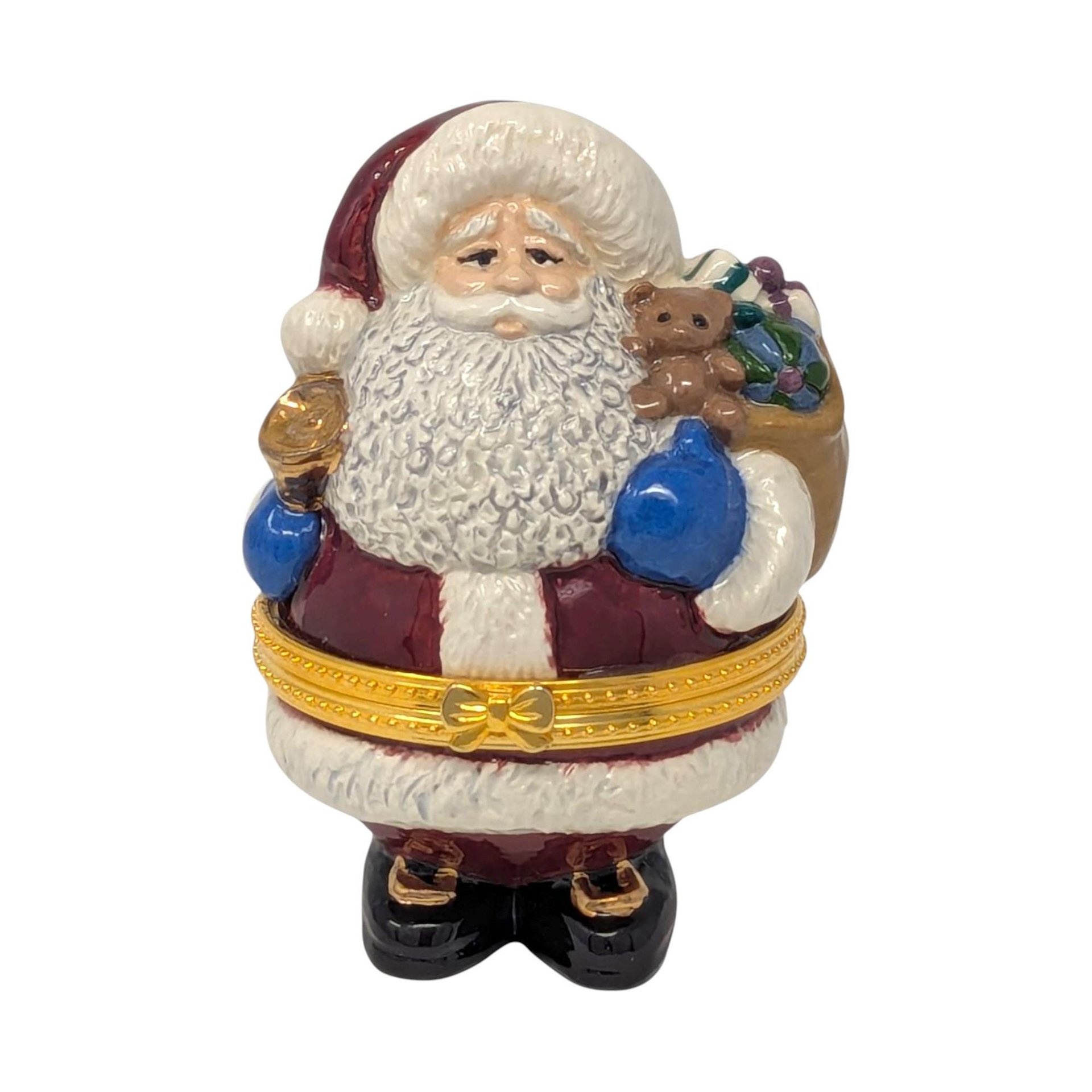 Vintage Ceramic Santa Trinket Box