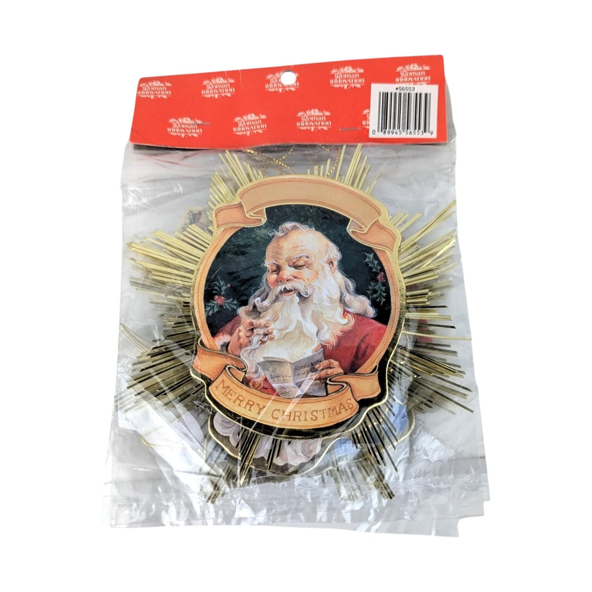 1991 Roman Inc Santa Starburst Ornament Set