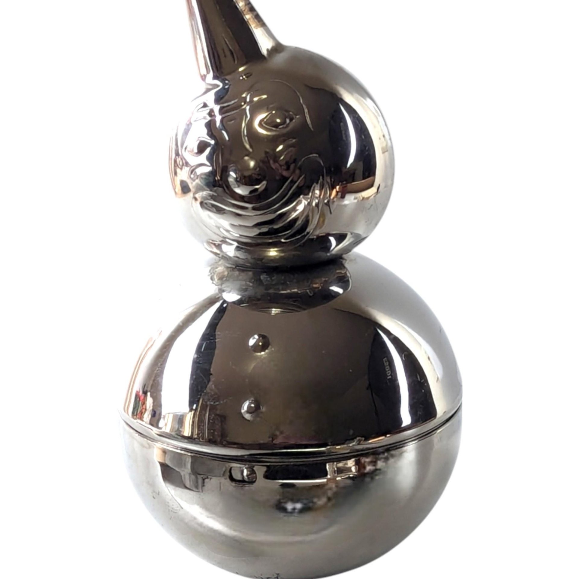 Vintage 1950s Raimond Silver Plate Roly Poly Clown Bank