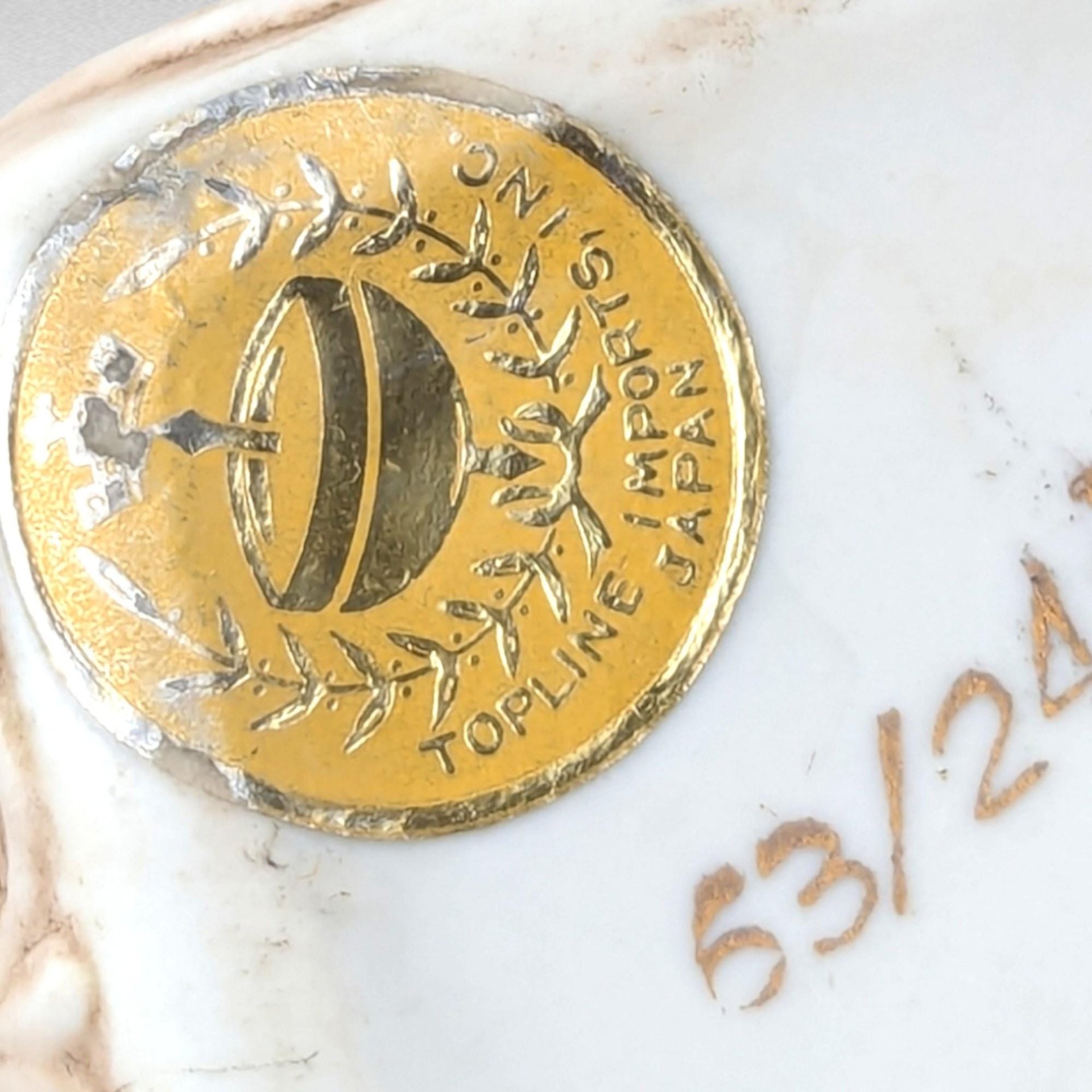 Vintage Topline Bisque Porcelain Baby on Pillow Trinket Box