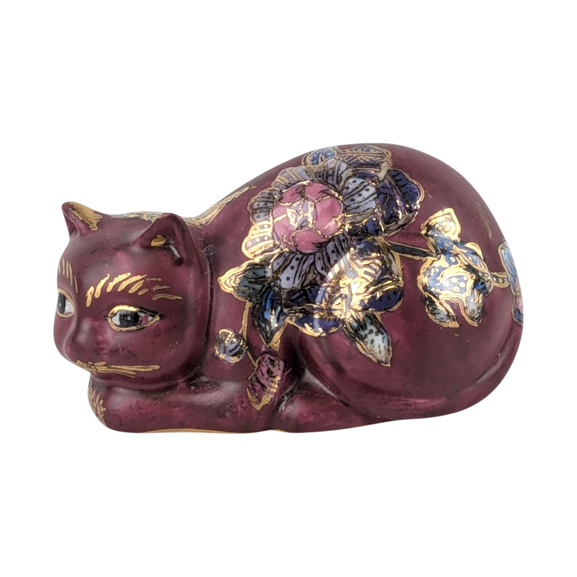 Vintage Fitz and Floyd Painted Cat Figurine