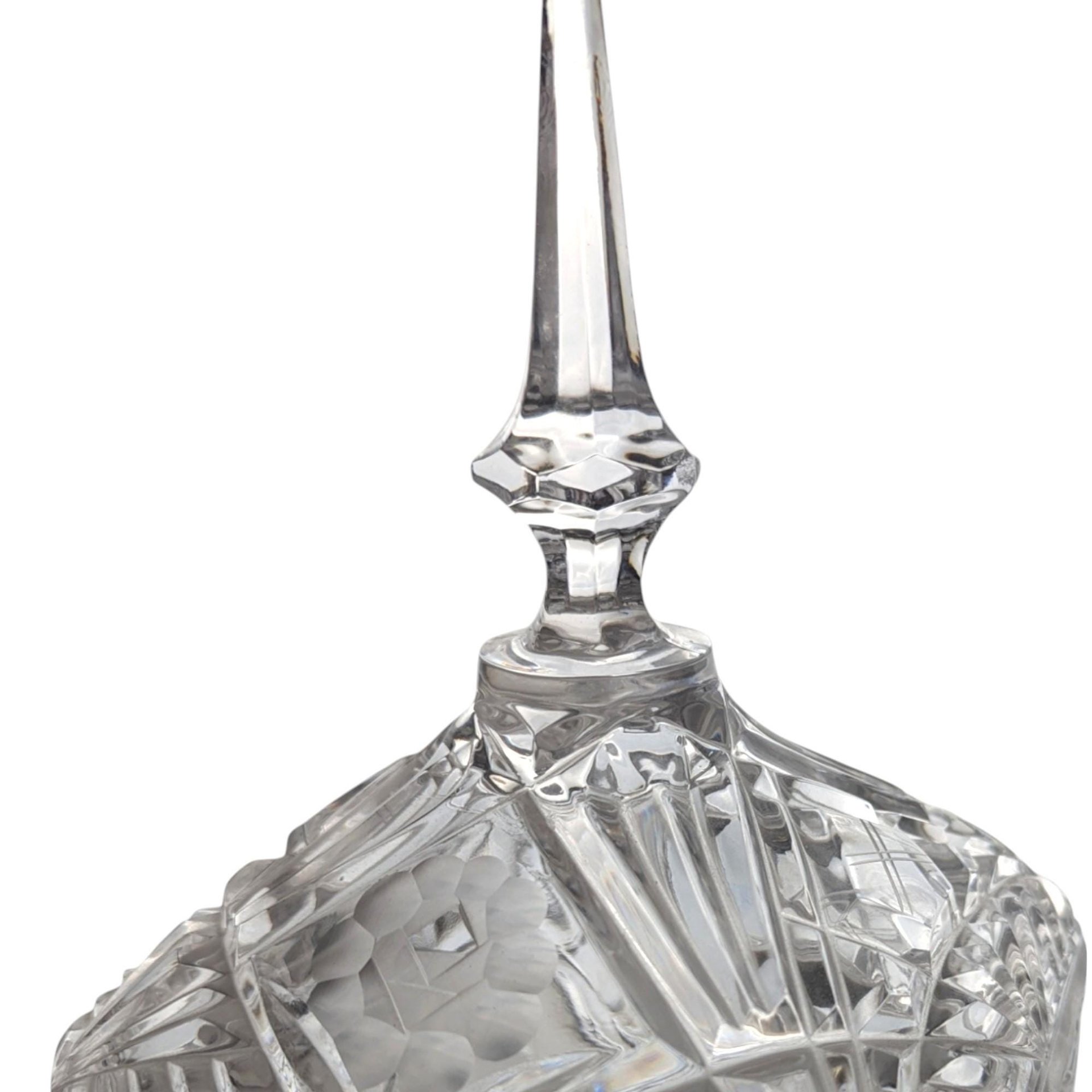 Vintage Crystal Cut Glass Pedestal Candy Dish