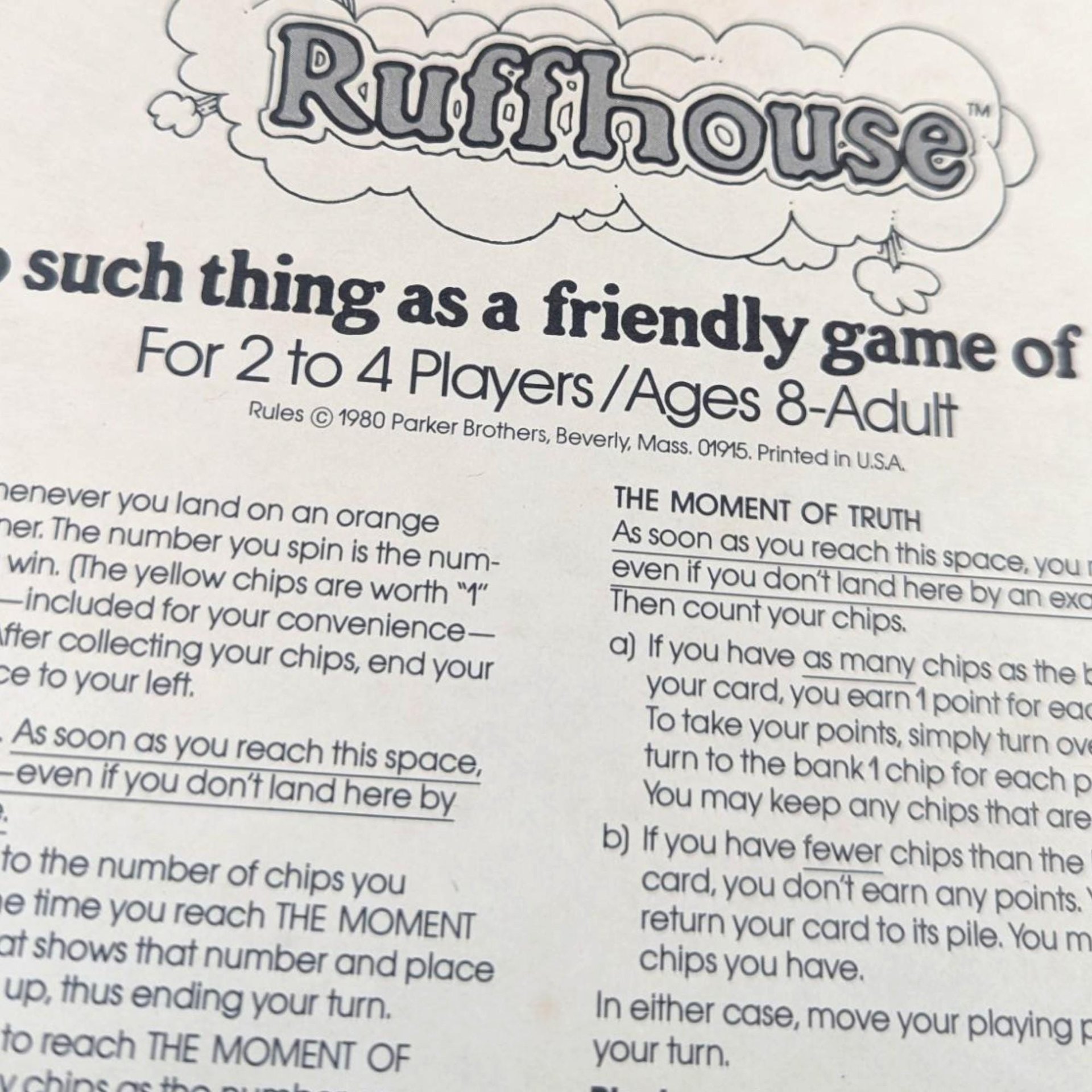 1980 Parker Brothers Ruffhouse Card Game