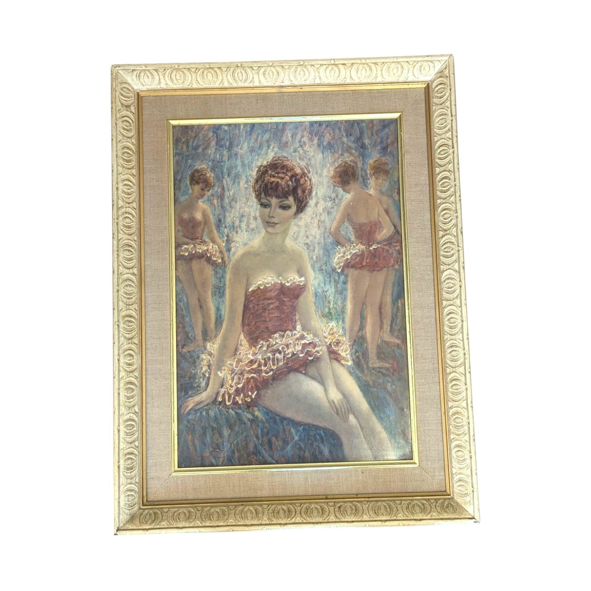 Large Vintage Ballerina Framed Art Prints