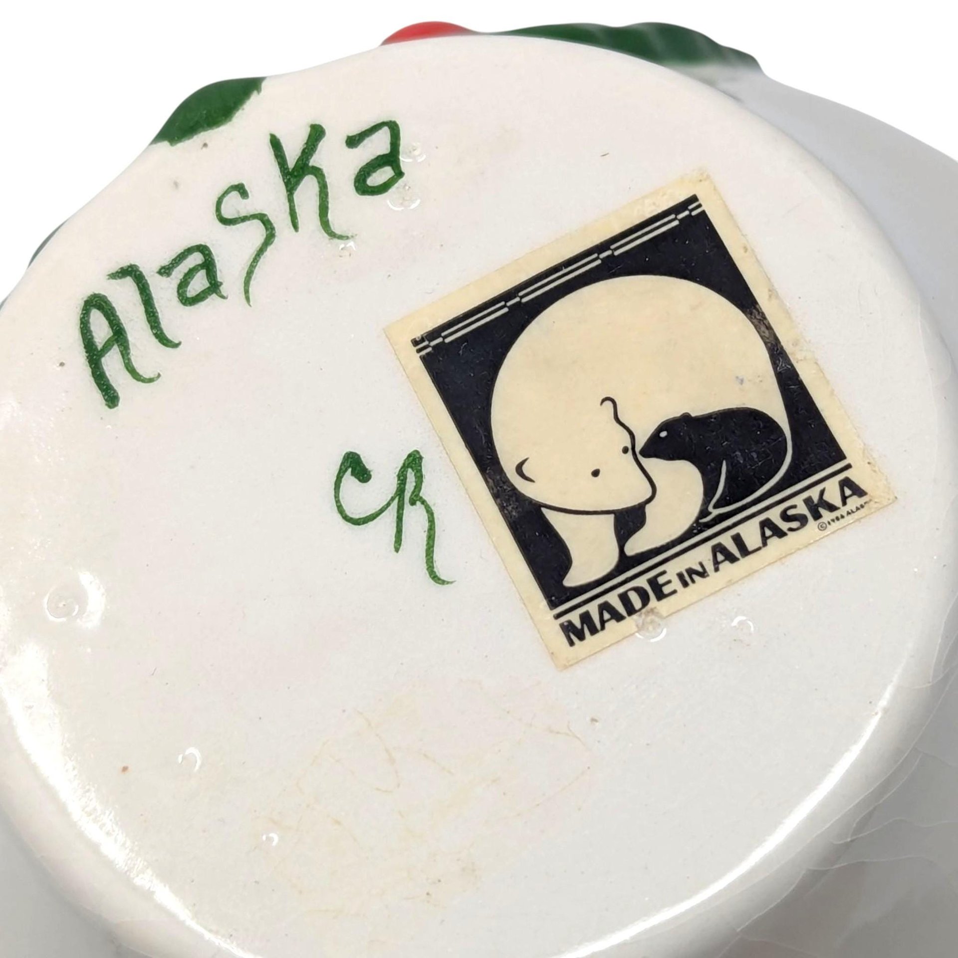 Vintage Alaskan Rose Relief Ceramic Planter