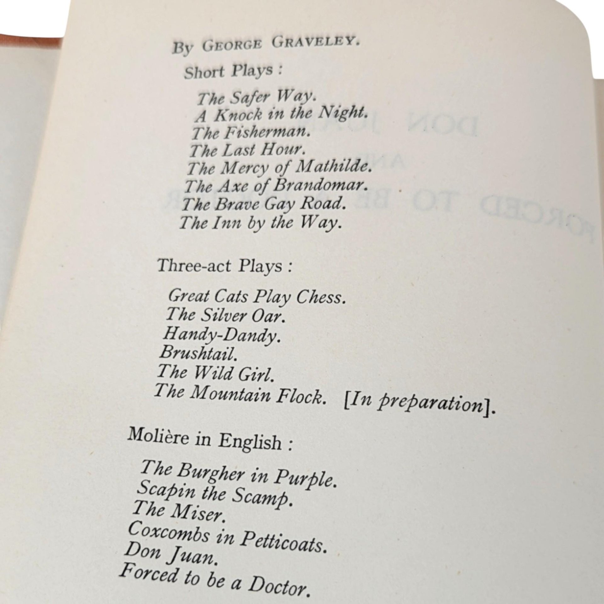 1954 Moliere Two Comedies Hardcover: Don Juan and Forced to Be a Doctor