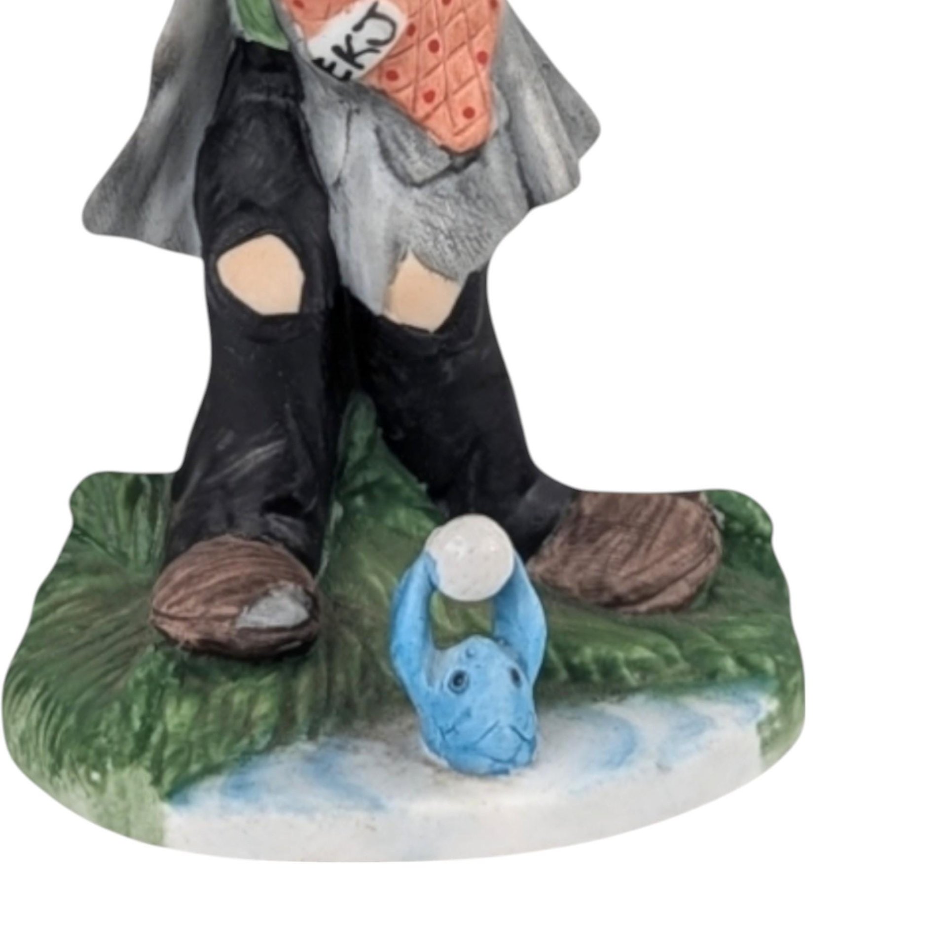 Vintage Flambro Emmett Kelly Jr Hobo Clown Golfer Figurine
