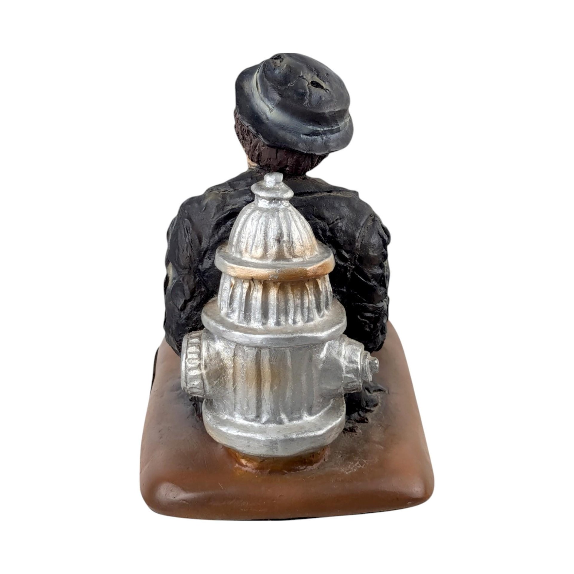 Vintage Esco Emmett Kelly Jr. Clown Leaning on Fire Hydrant