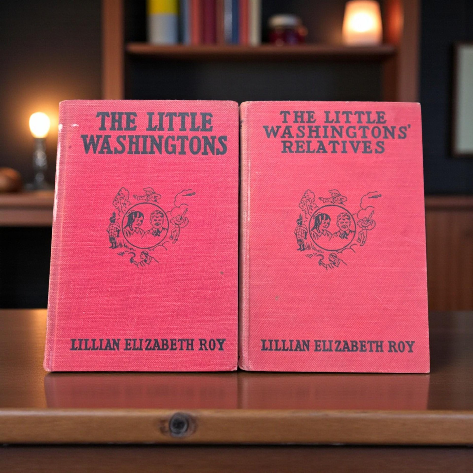 1918 Antique Children's Book Set: The Little Washingtons by Lillian Elizabeth Roy