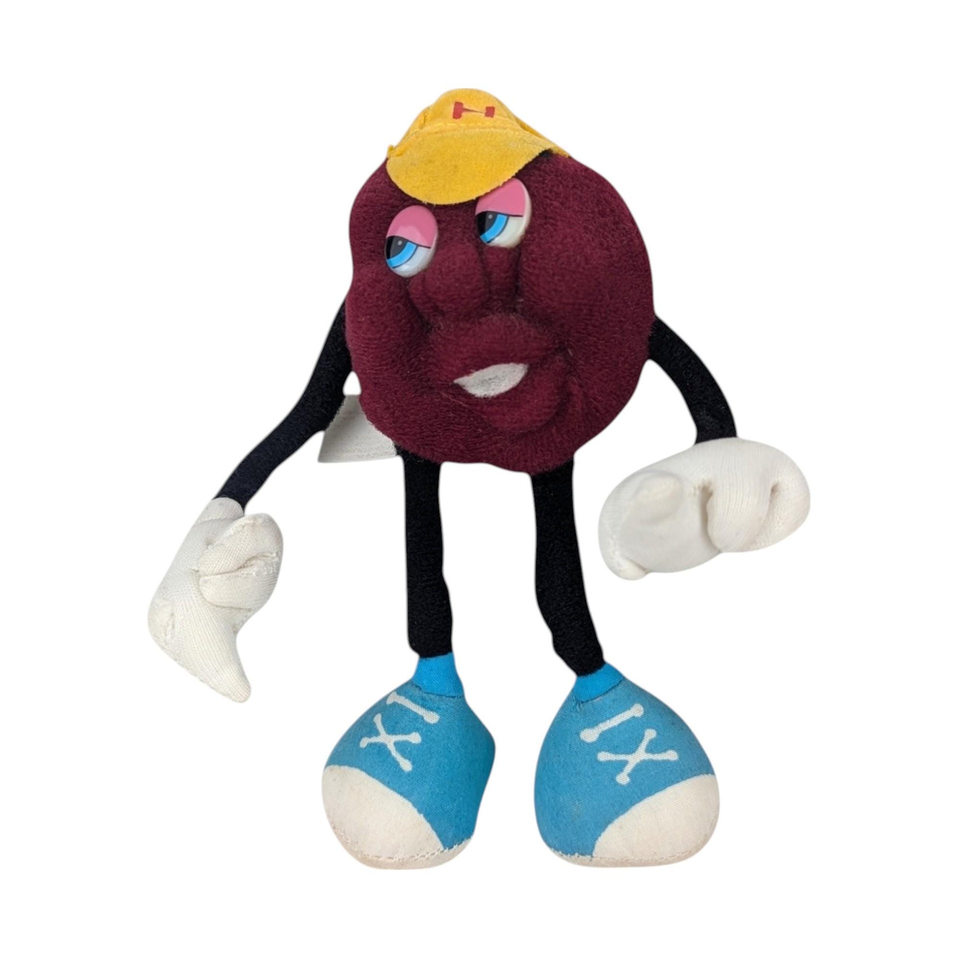 Pair of 1988 California Raisins Applause Bendable Plush Toys