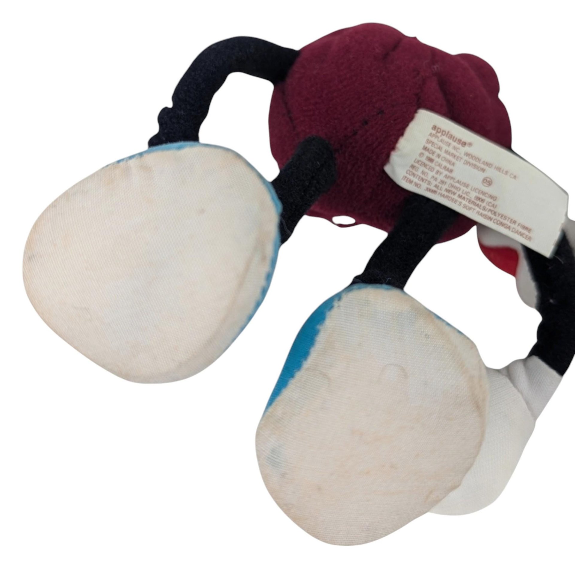 Pair of 1988 California Raisins Applause Bendable Plush Toys