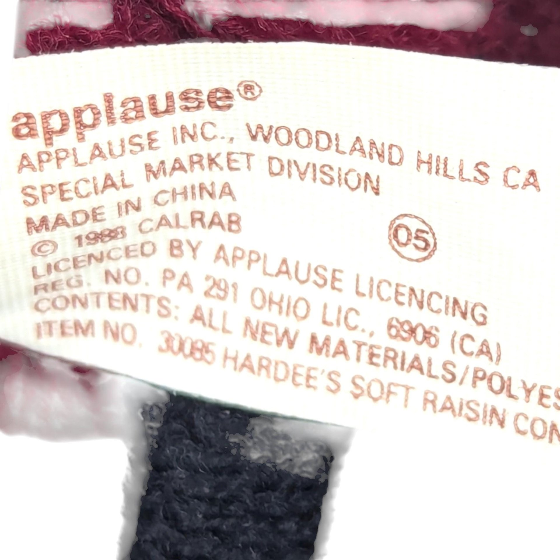 Pair of 1988 California Raisins Applause Bendable Plush Toys