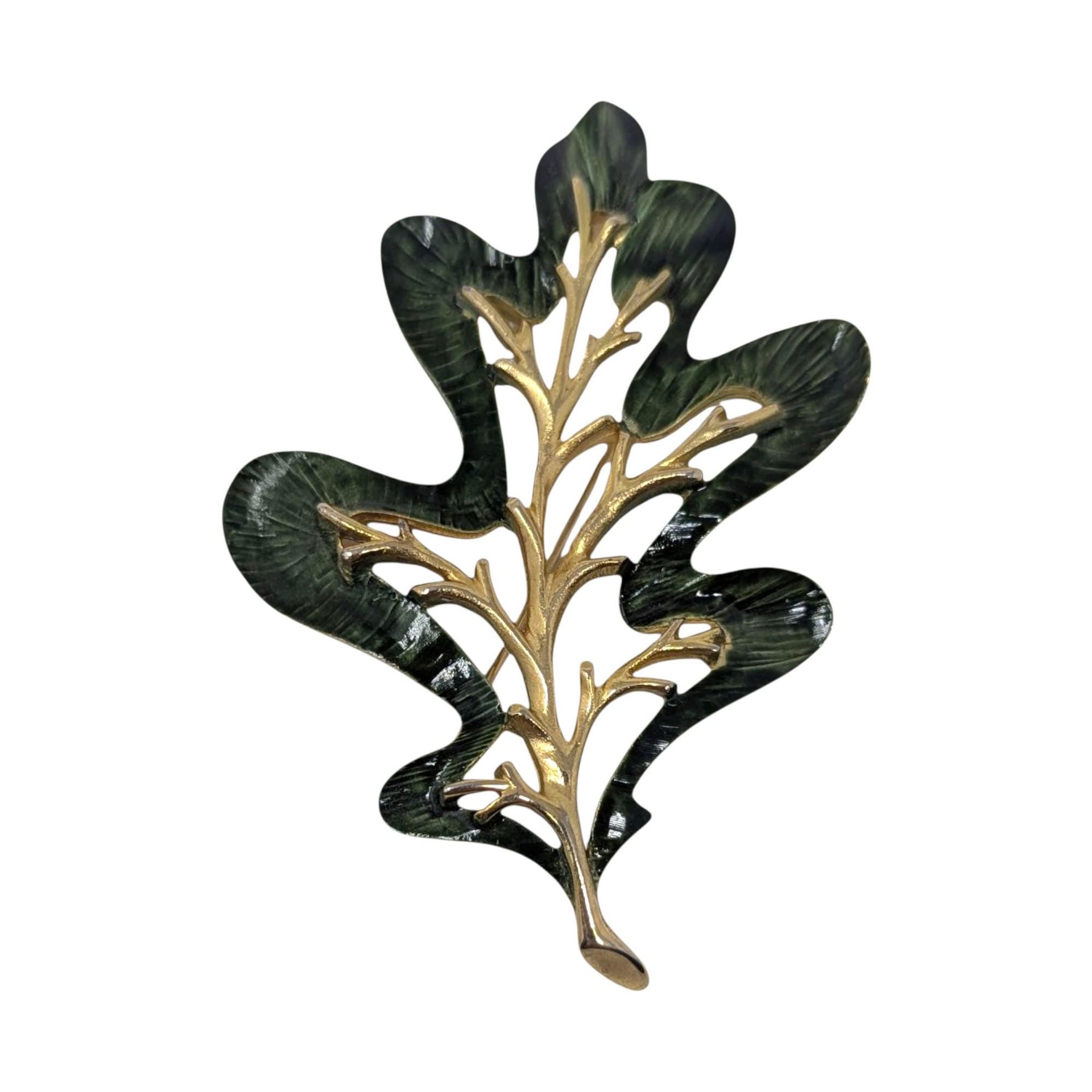 Vintage Sarah Coventry "Golden Harvest" Leaf Brooch & Earring Set