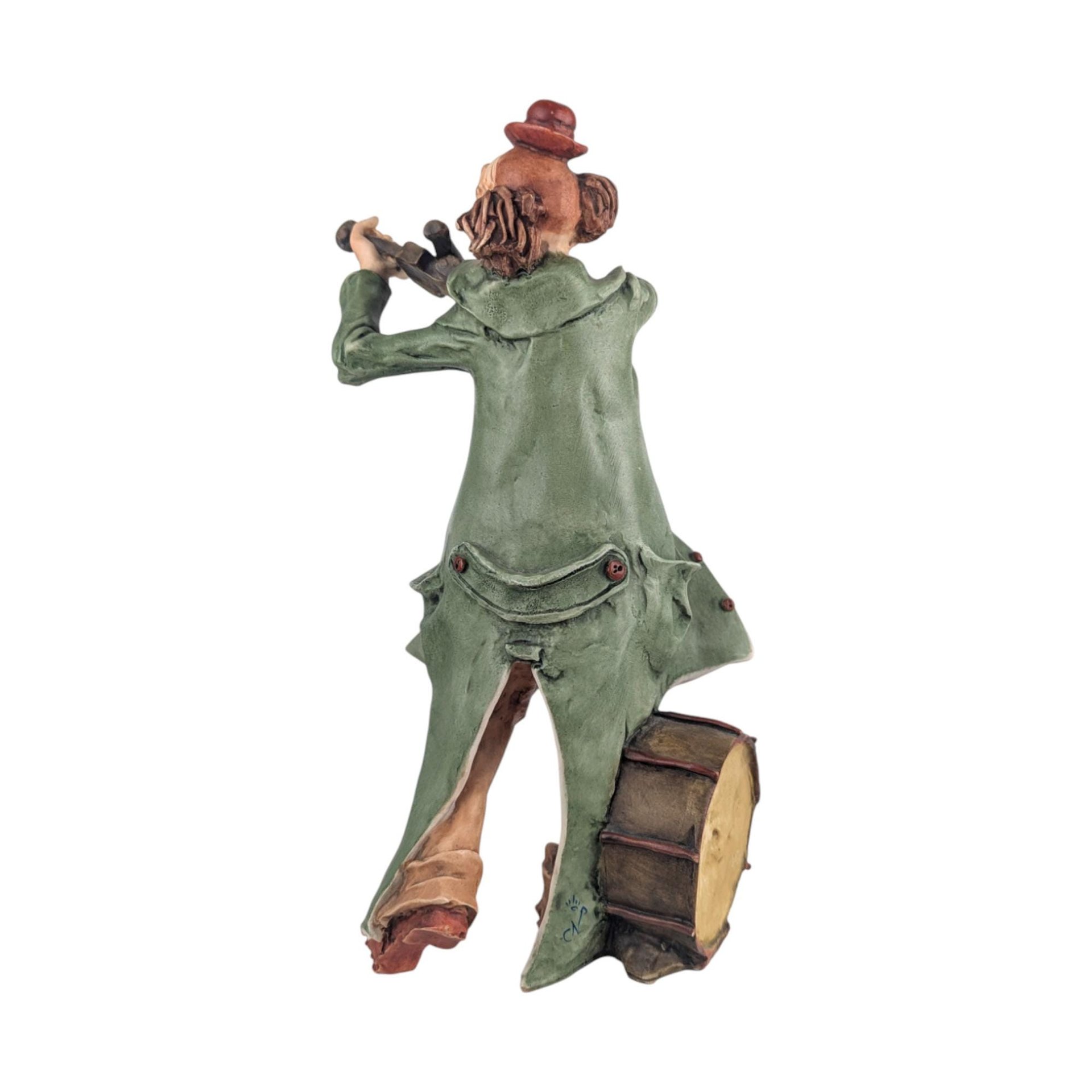 Vintage Capodimonte Clown with Fiddle & Drum
