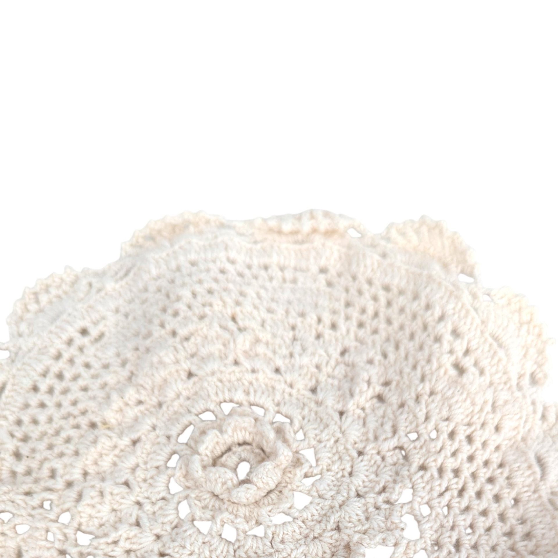 Set of 3 Vintage Off White Handmade Crochet Doilies