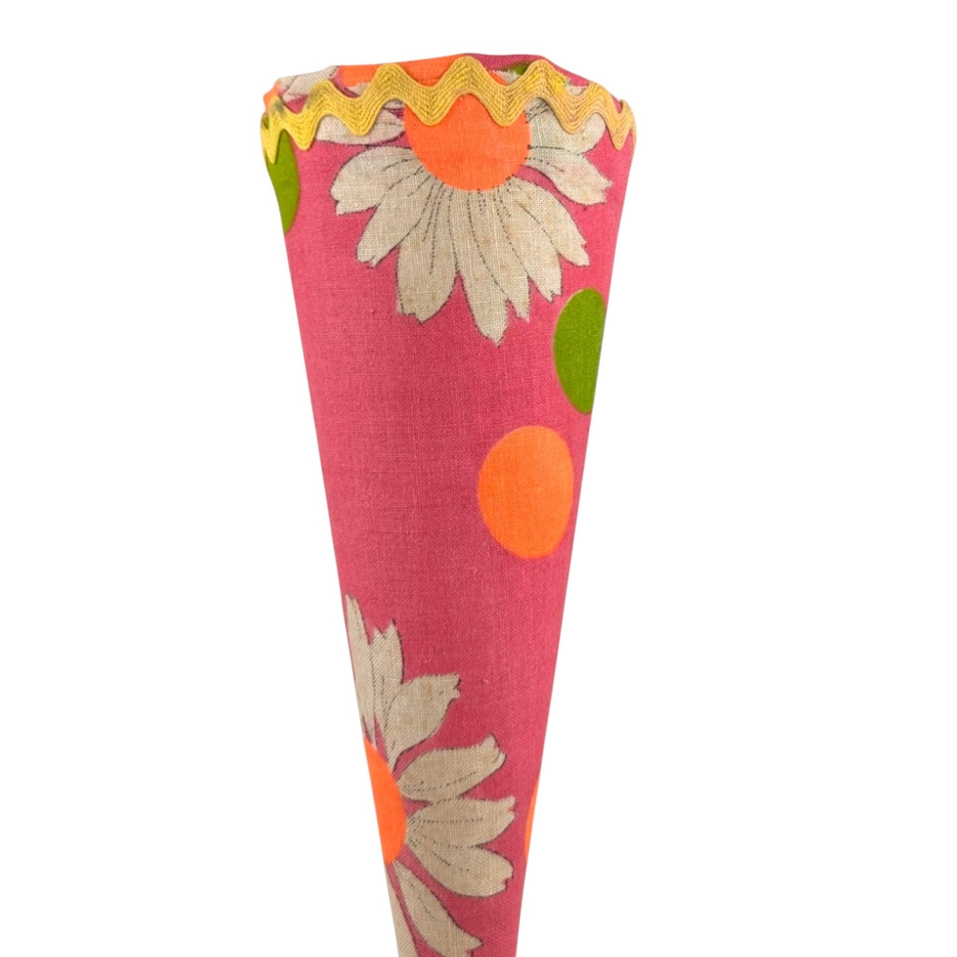 Vintage Pink Daisy Pop-Up Clown Cone Puppet