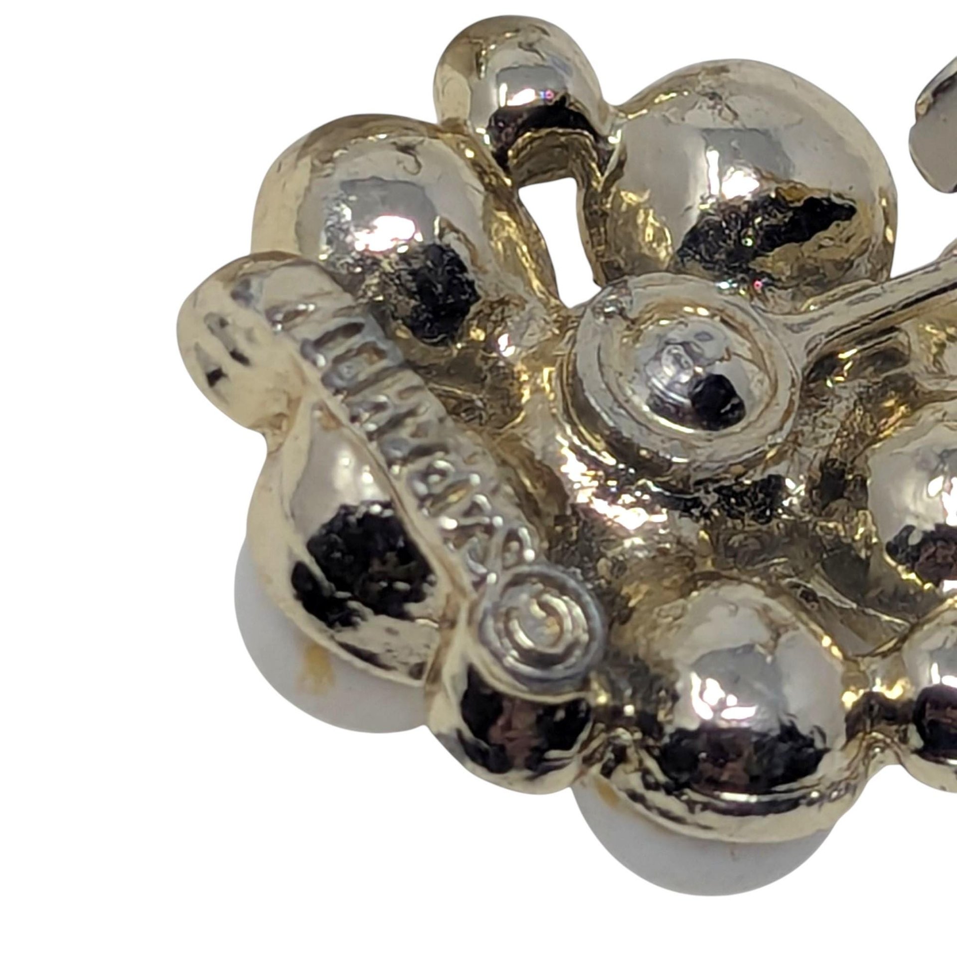 Sarah Coventry White and Gold Clip-On Earrings