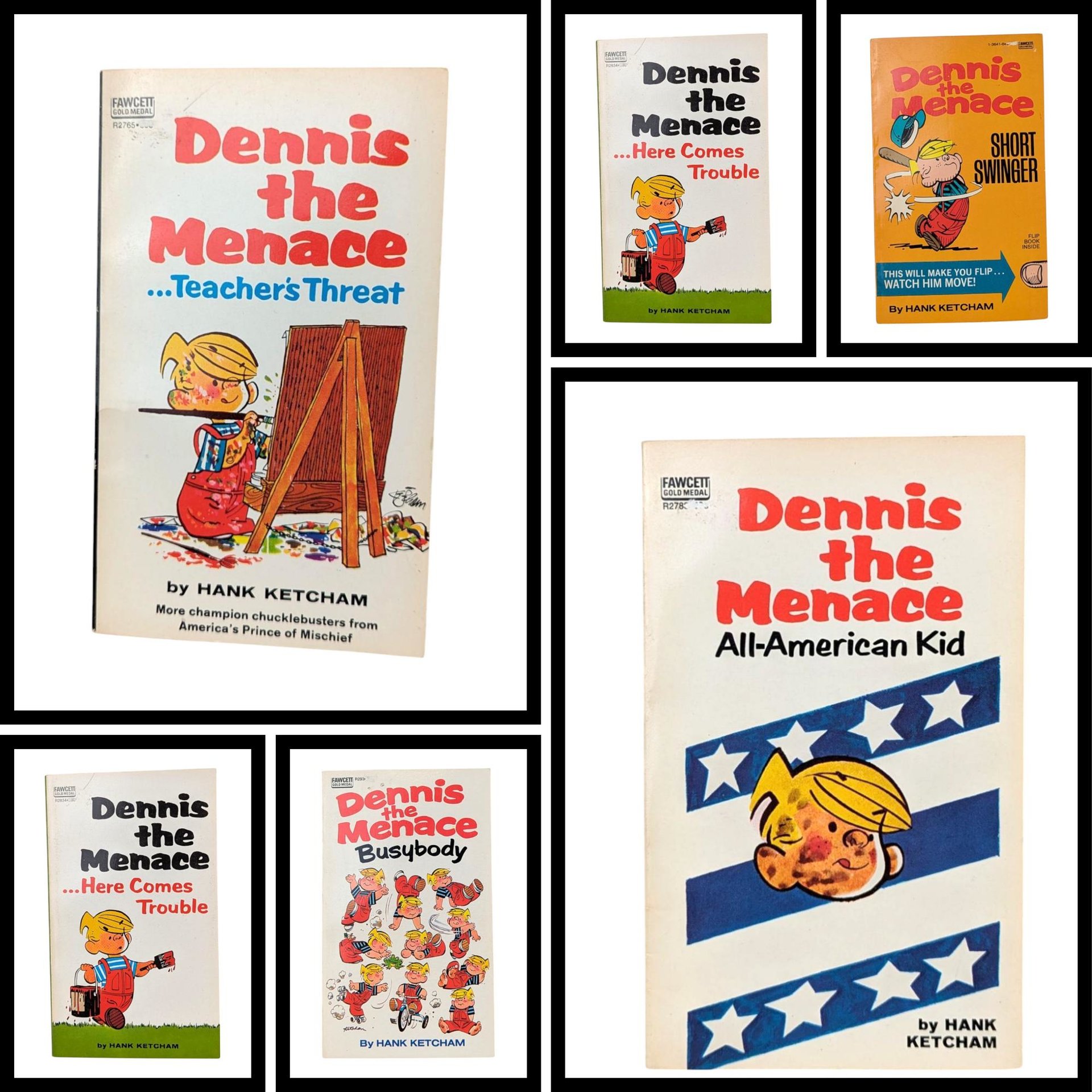 Vintage Dennis the Menace Paperback Collection - 6 Book Lot
