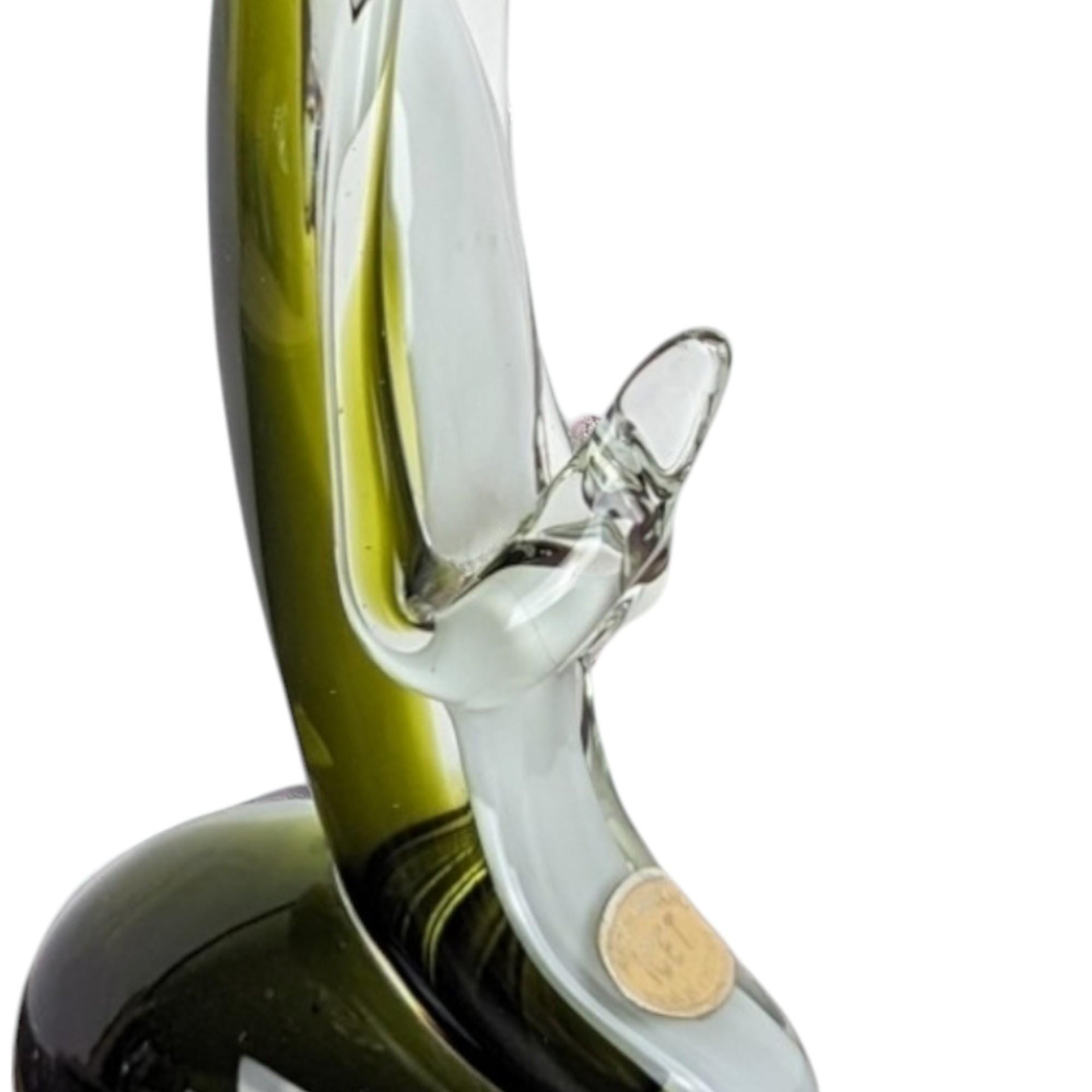 Vintage Icet Venezuela Murano Style Green Glass Figurine