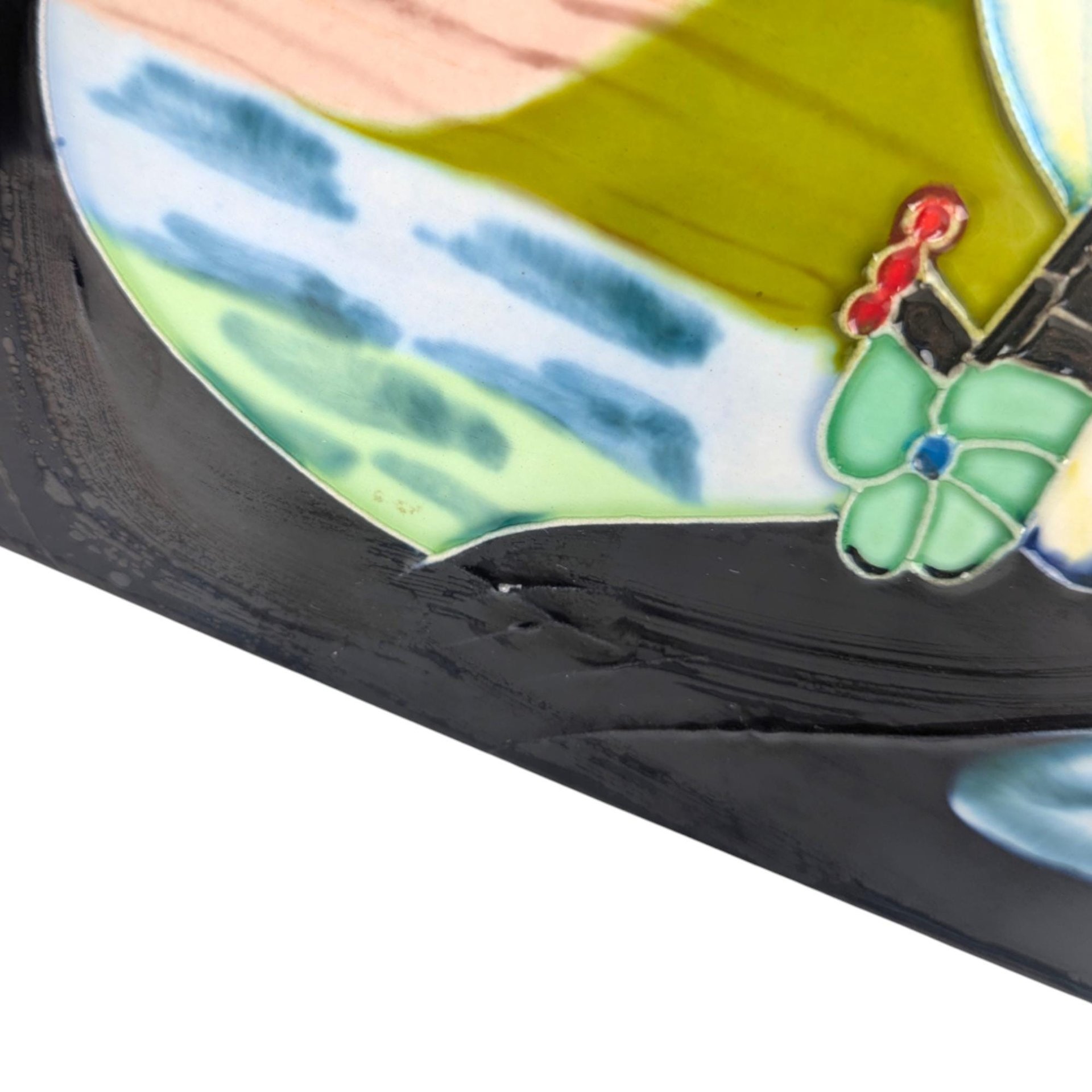 Vintage Yang Yang Hand Painted Ceramic Art Tile