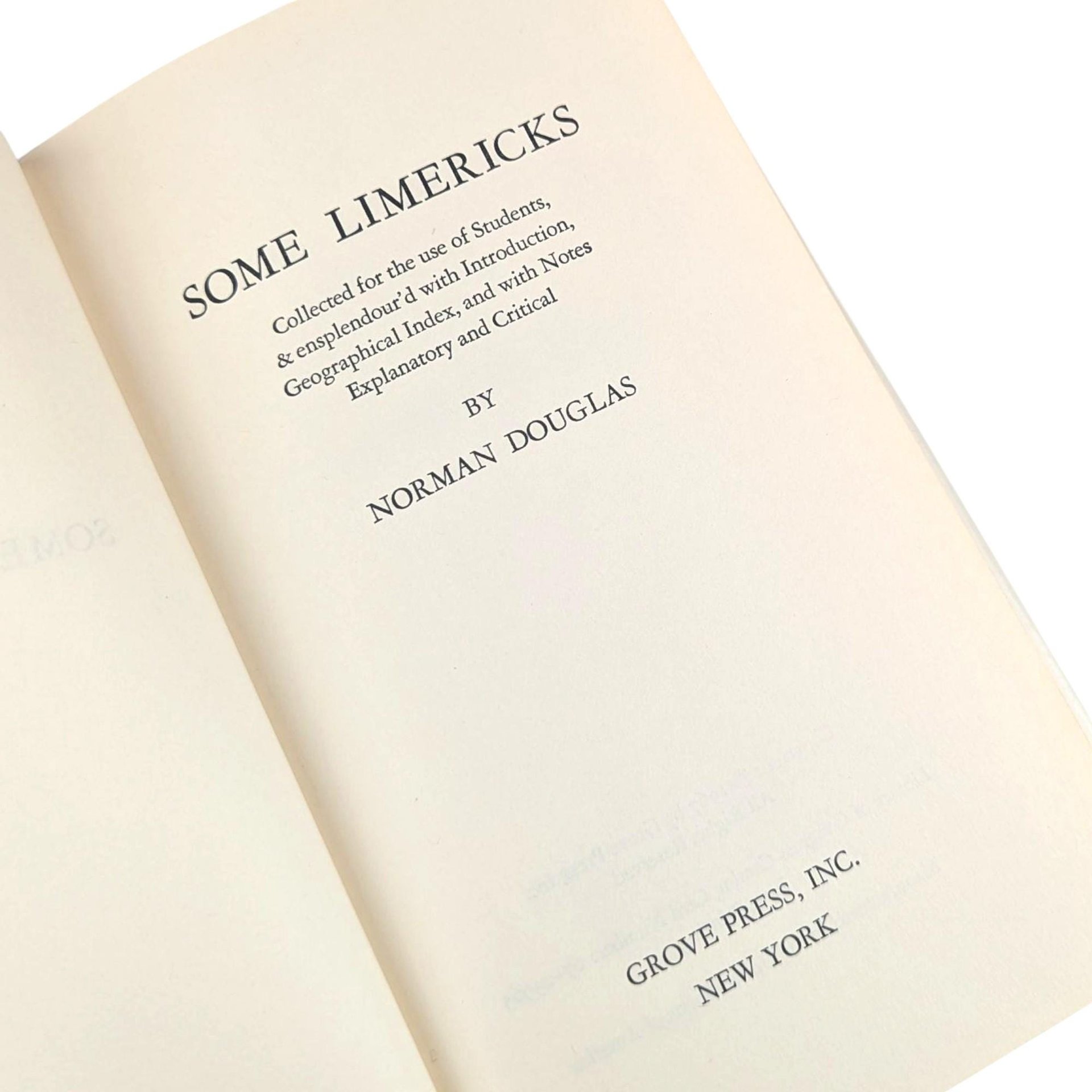 1967 'Some Limericks' by Norman Douglas Hardcover Book