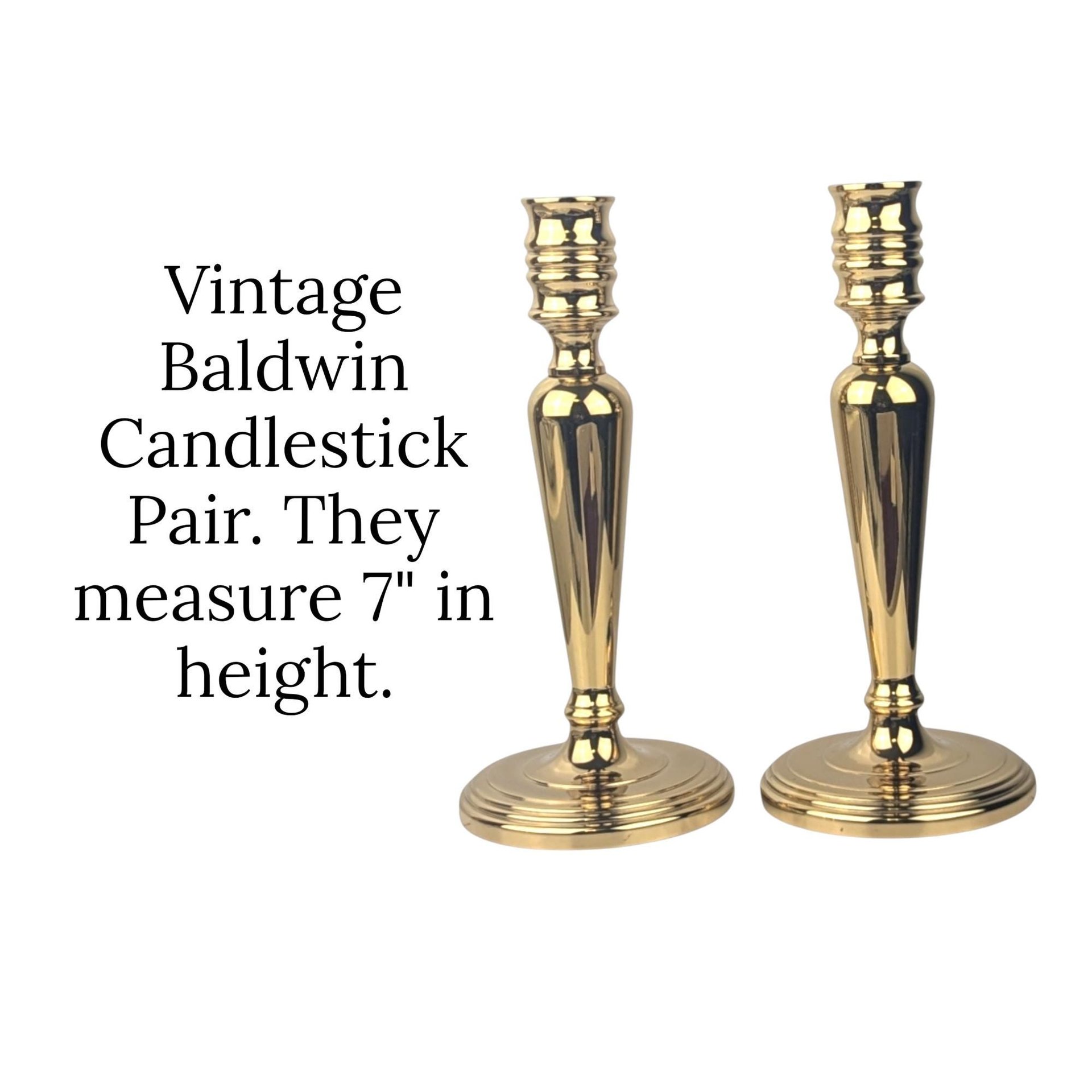 Vintage Baldwin Brass Candlestick Holders Pair