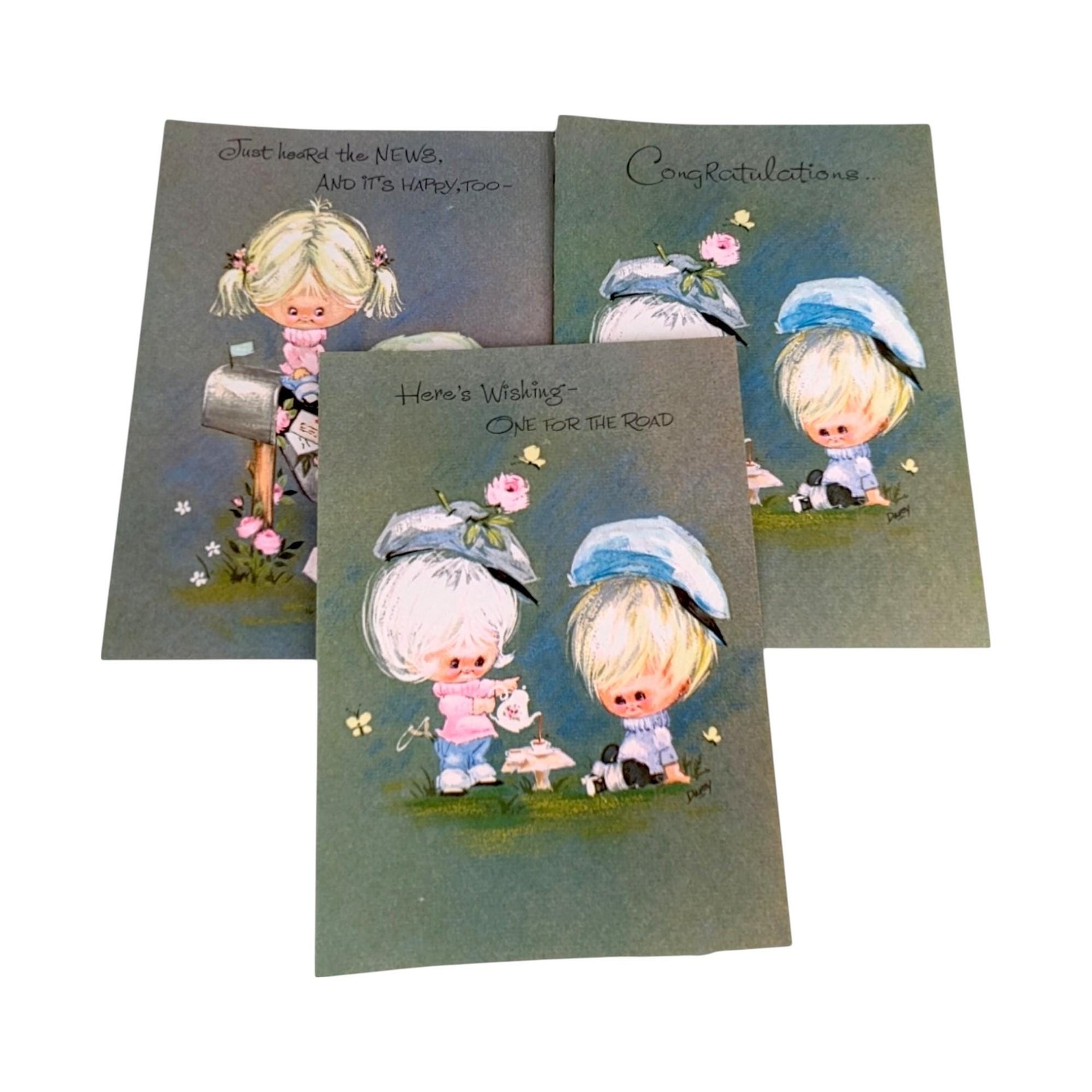 1960s Sassy Ones Greeting Cards with Original Box