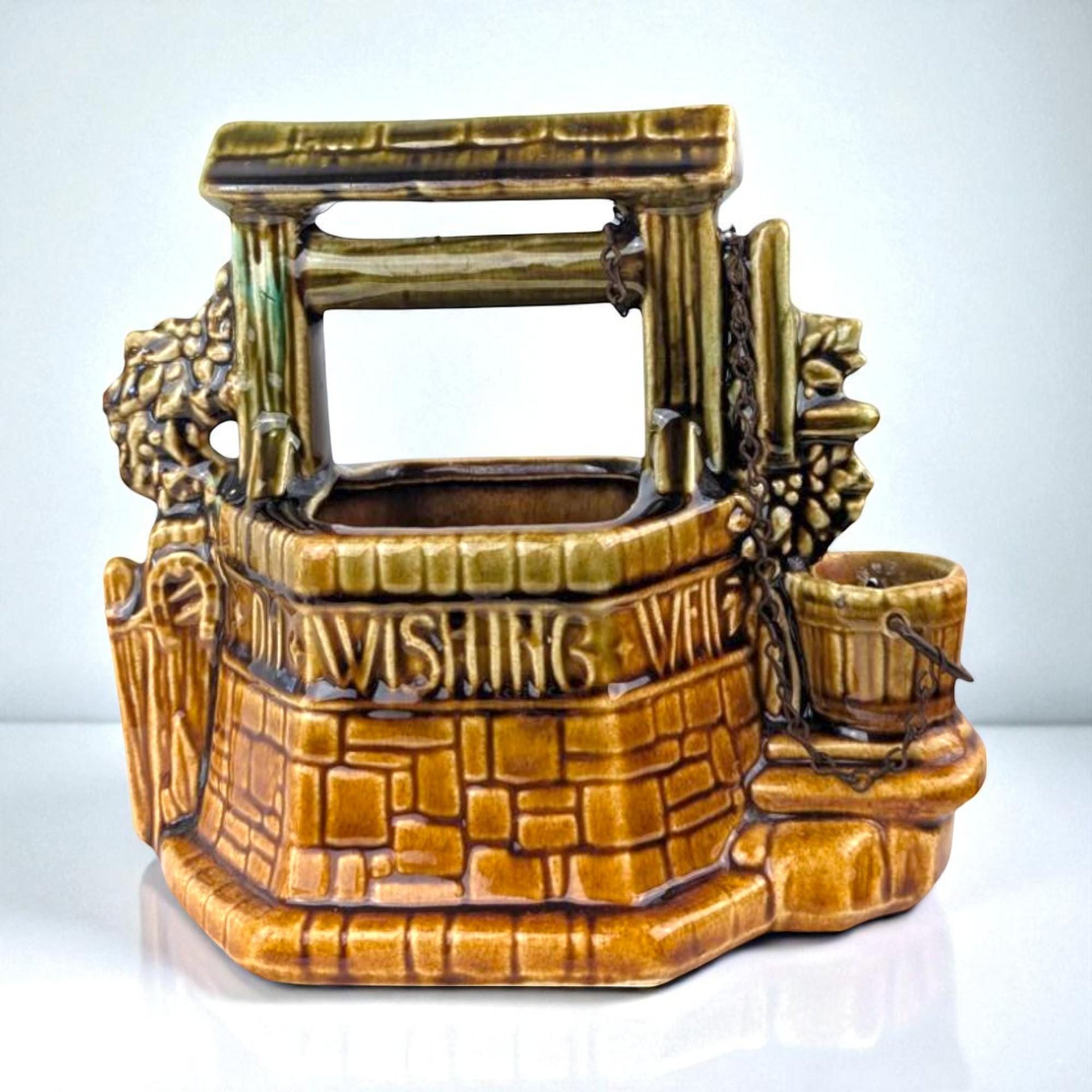 Vintage McCoy 'Wishing Well' Ceramic Planter