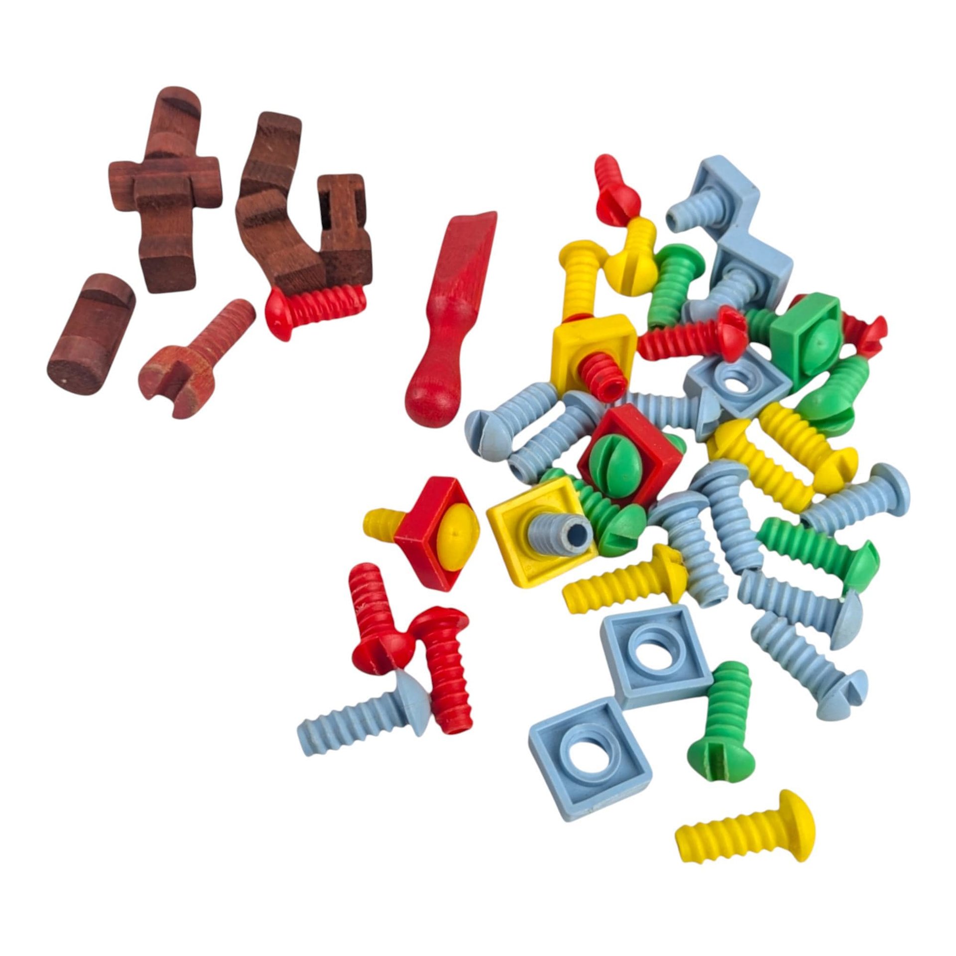 Vintage Lincoln Log Wood Toy Builder Set