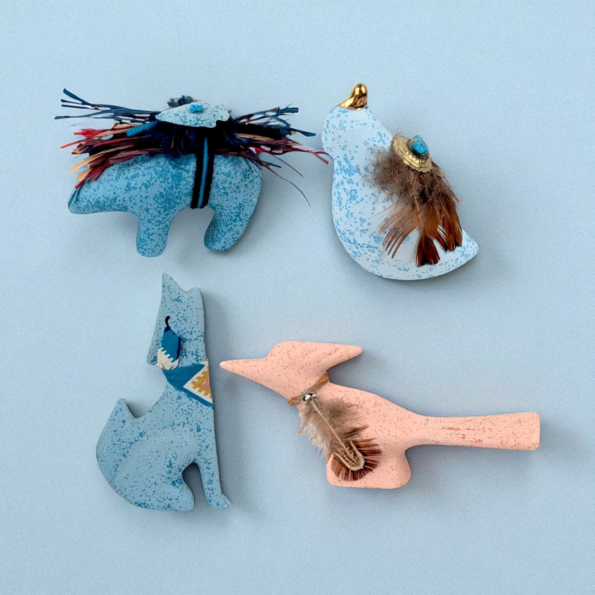 Vintage Southwestern Ceramic Animal Figurine Set