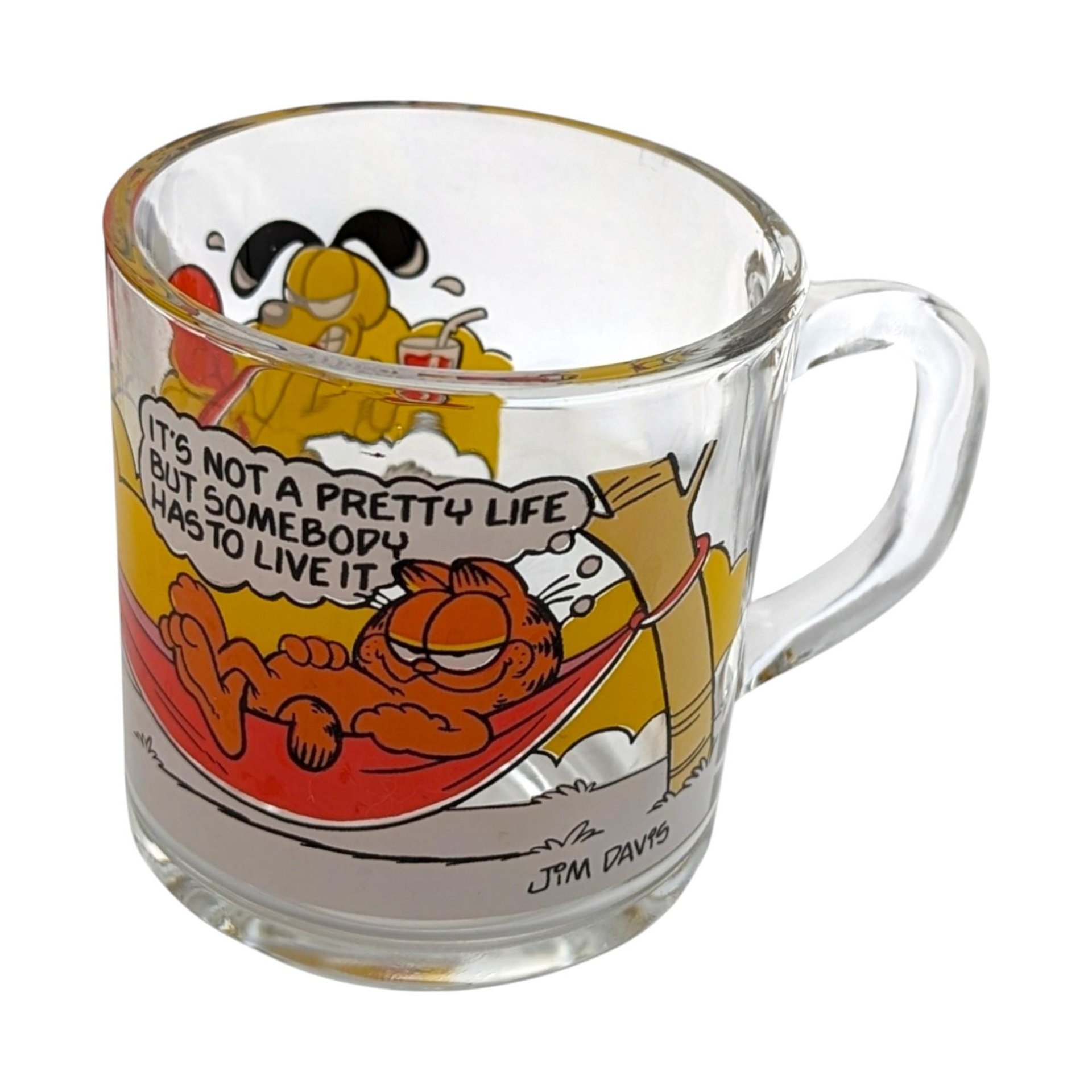 1978 Garfield Glass Mcdonald's Coffee Mug Pair