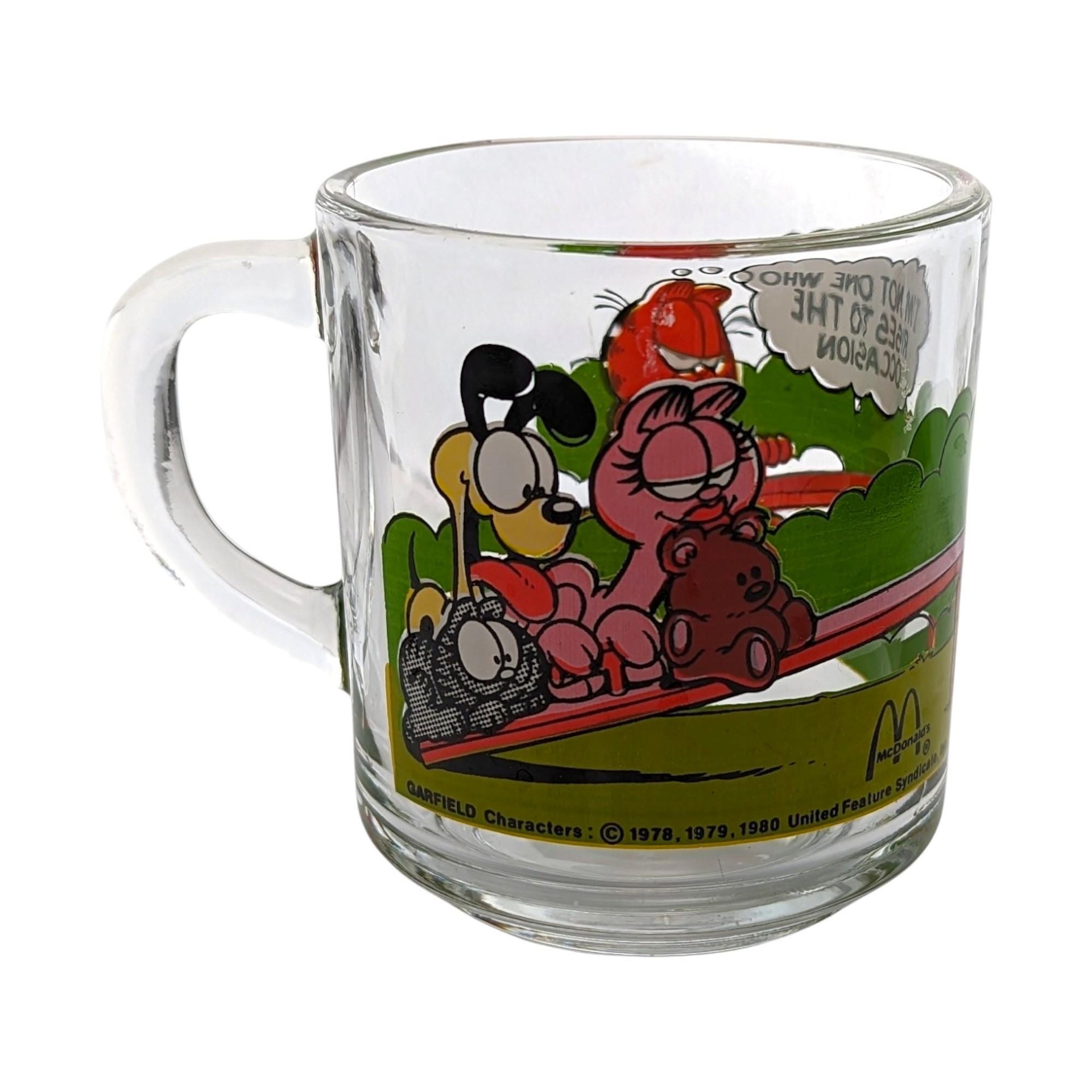 1978 Garfield Glass Mcdonald's Coffee Mug Pair