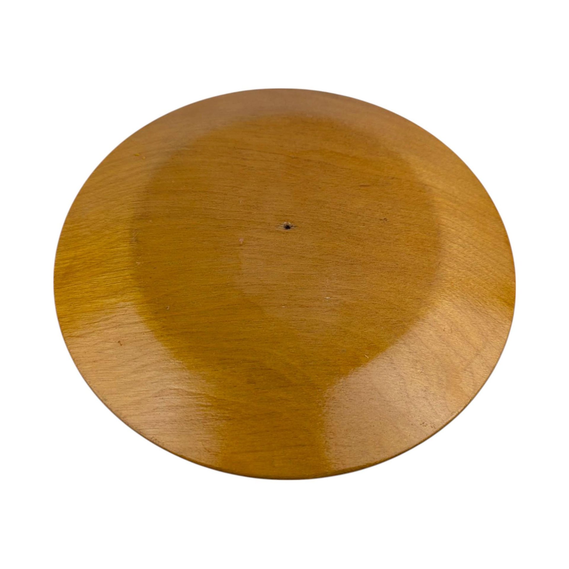 Pair of Vintage Hand-Painted Floral Wooden Plates