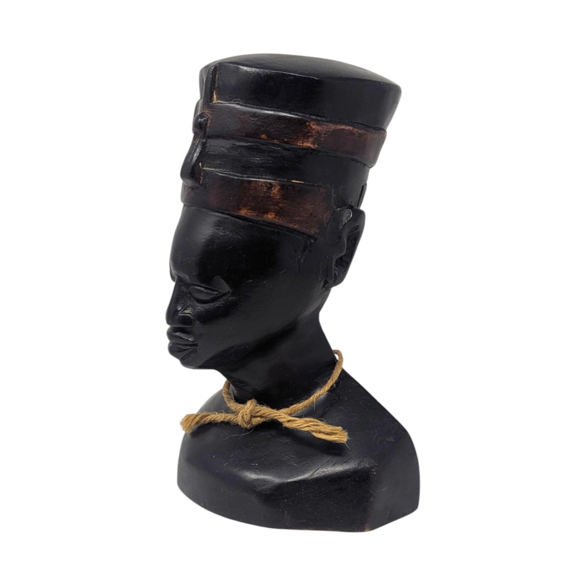 Vintage Handcrafted Wooden Queen Nefertiti Bust