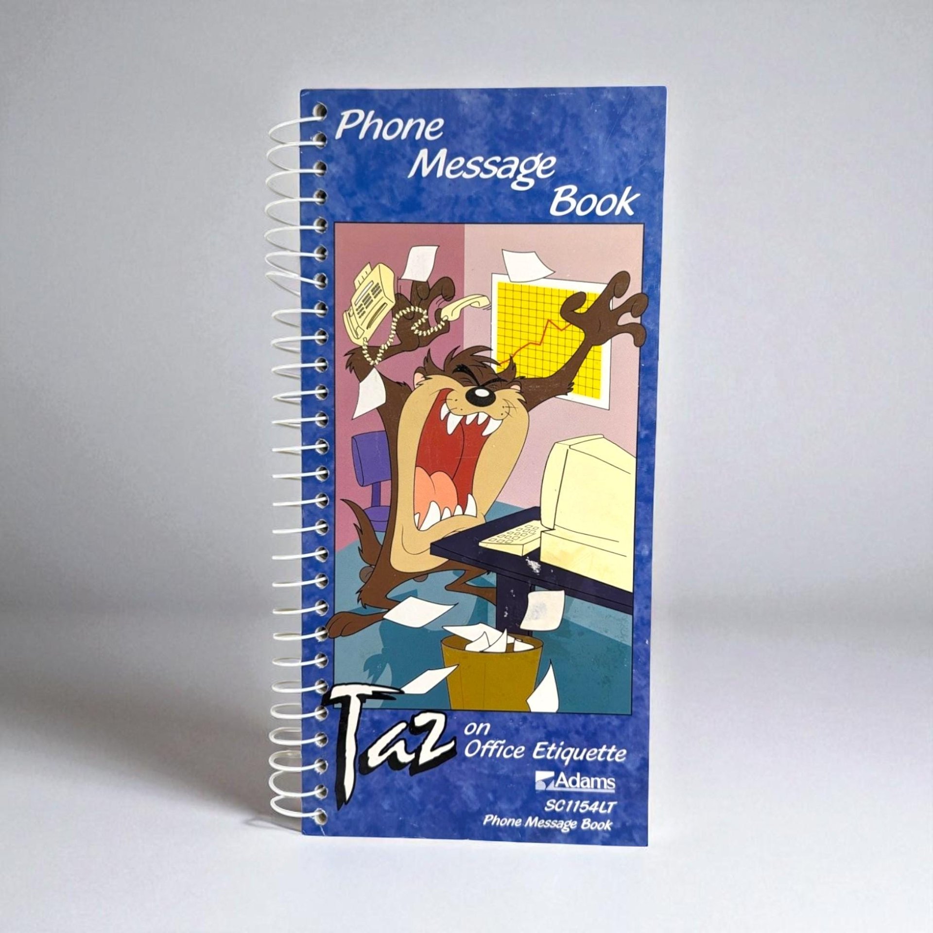 1997 Looney Tunes Taz on Office Etiquette Phone Message Book