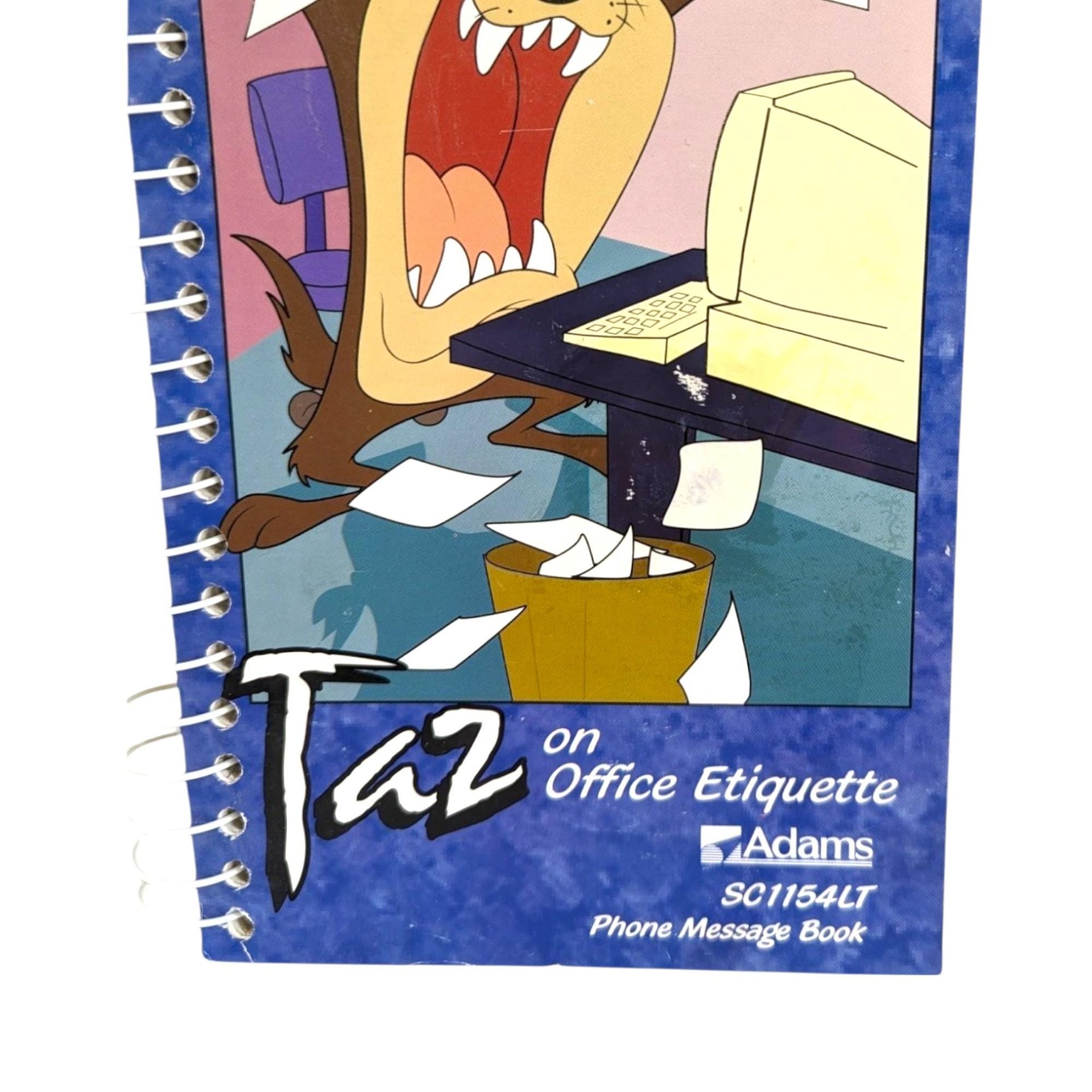 1997 Looney Tunes Taz on Office Etiquette Phone Message Book