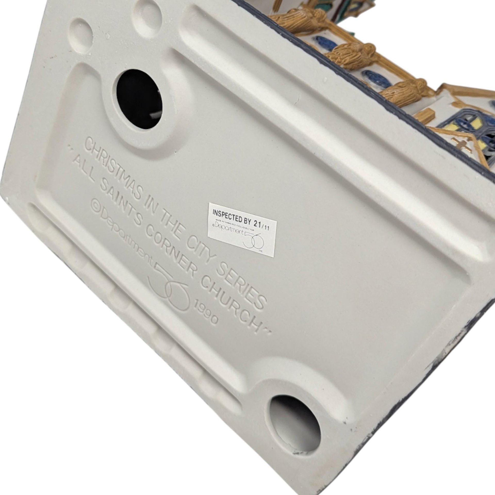 1991 Dept 56 All Saints Corner Church Christmas in the City Porcelain Building