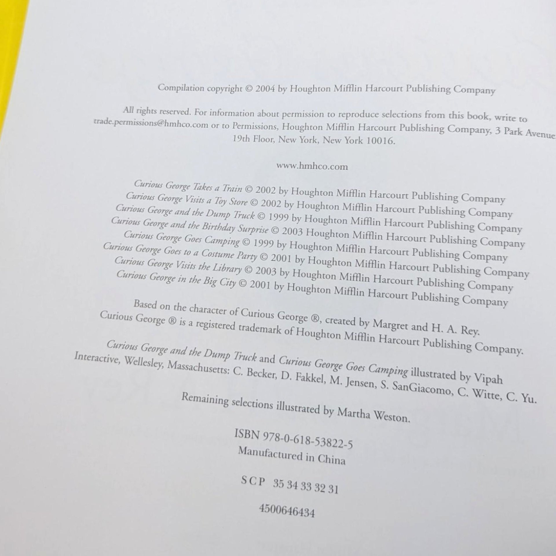 2004 A Treasury of Curious George 8 Stories Hardcover Book