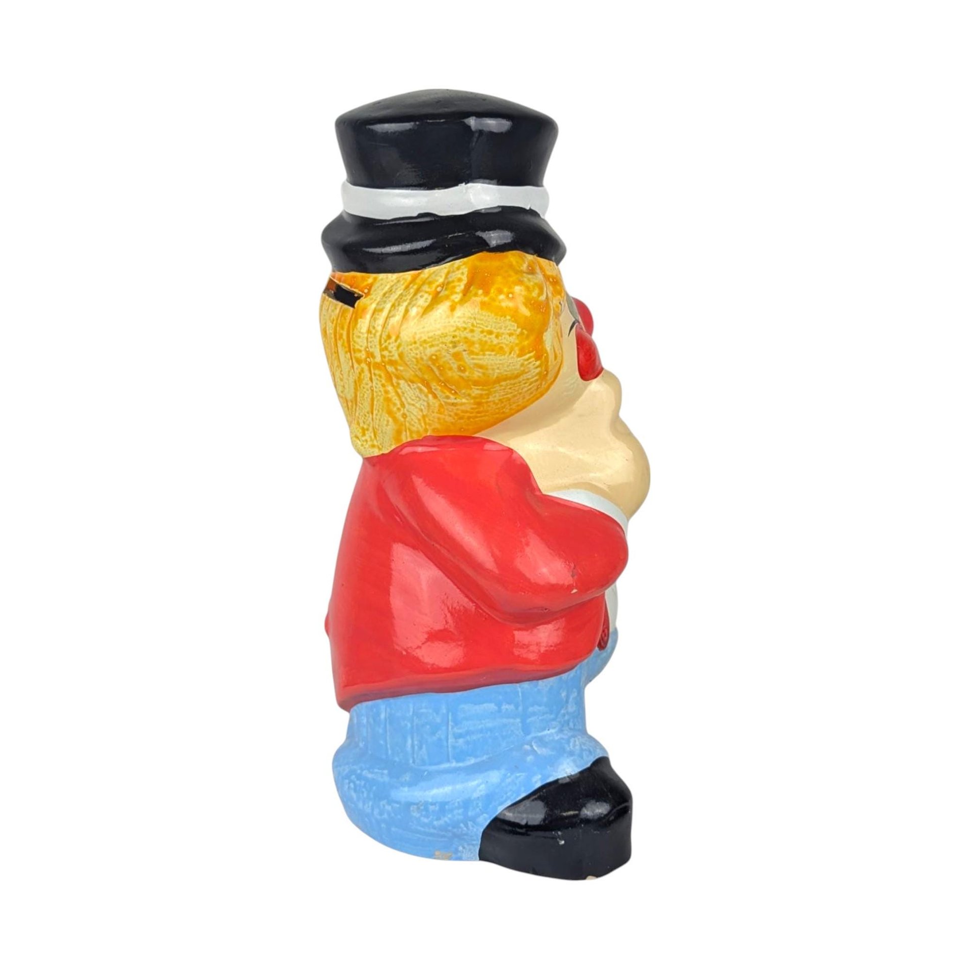 Vintage Ceramic Clown Top Hat Coin Bank
