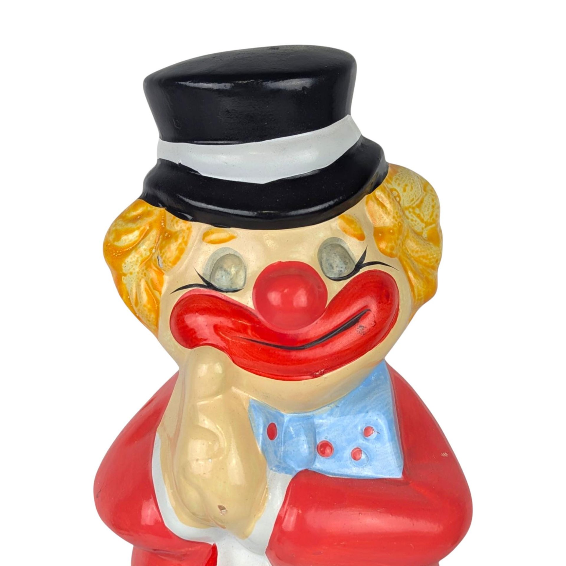 Vintage Ceramic Clown Top Hat Coin Bank