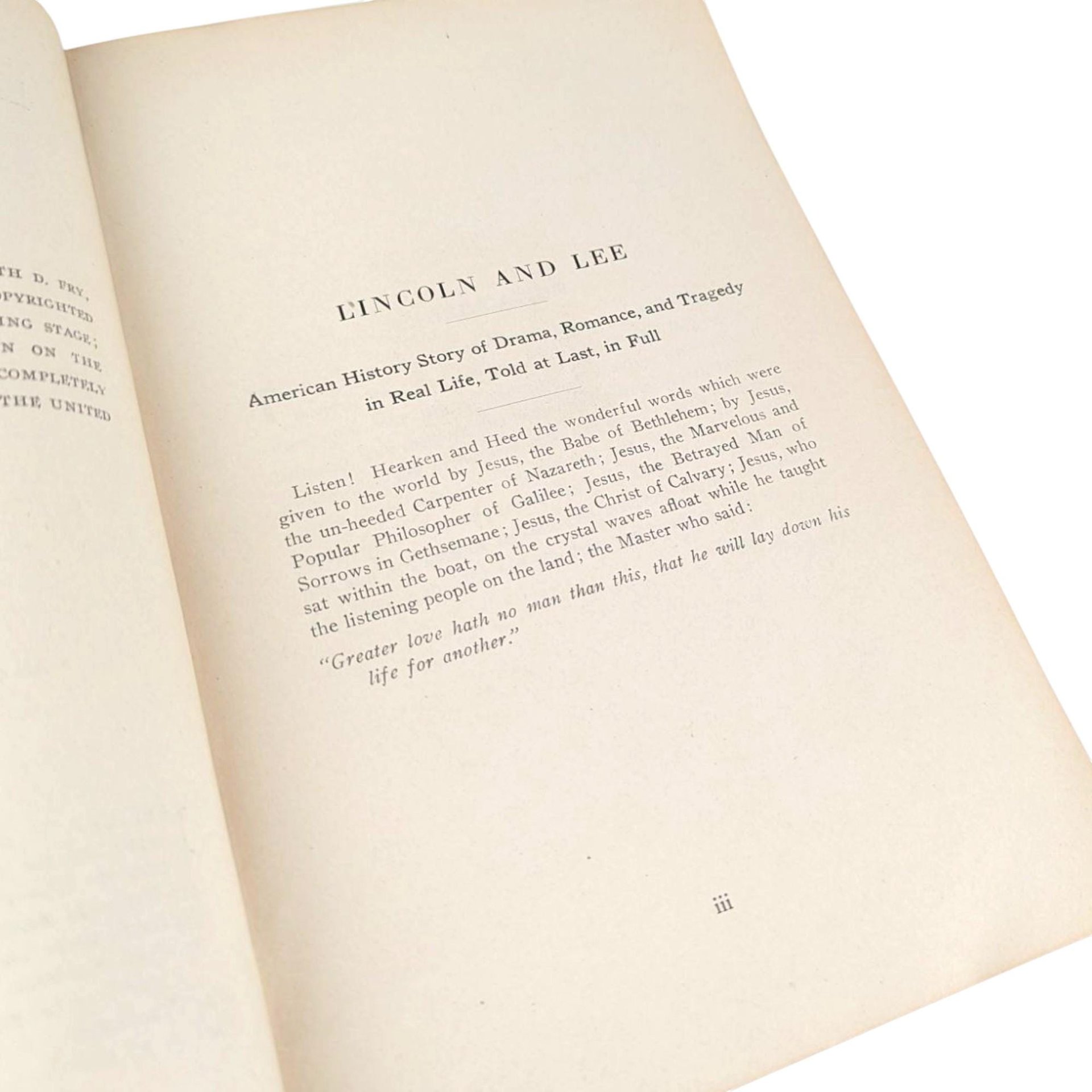 Antique 'Lincoln and Lee: A Patriotic Story' Softcover Book