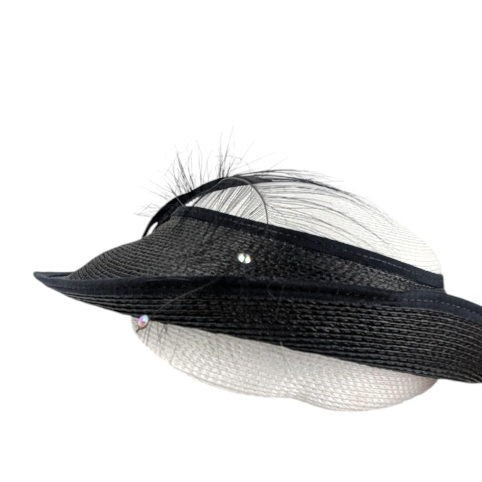 Vintage 'Jody G for Sylvia' Black and White Straw Ladies Hat