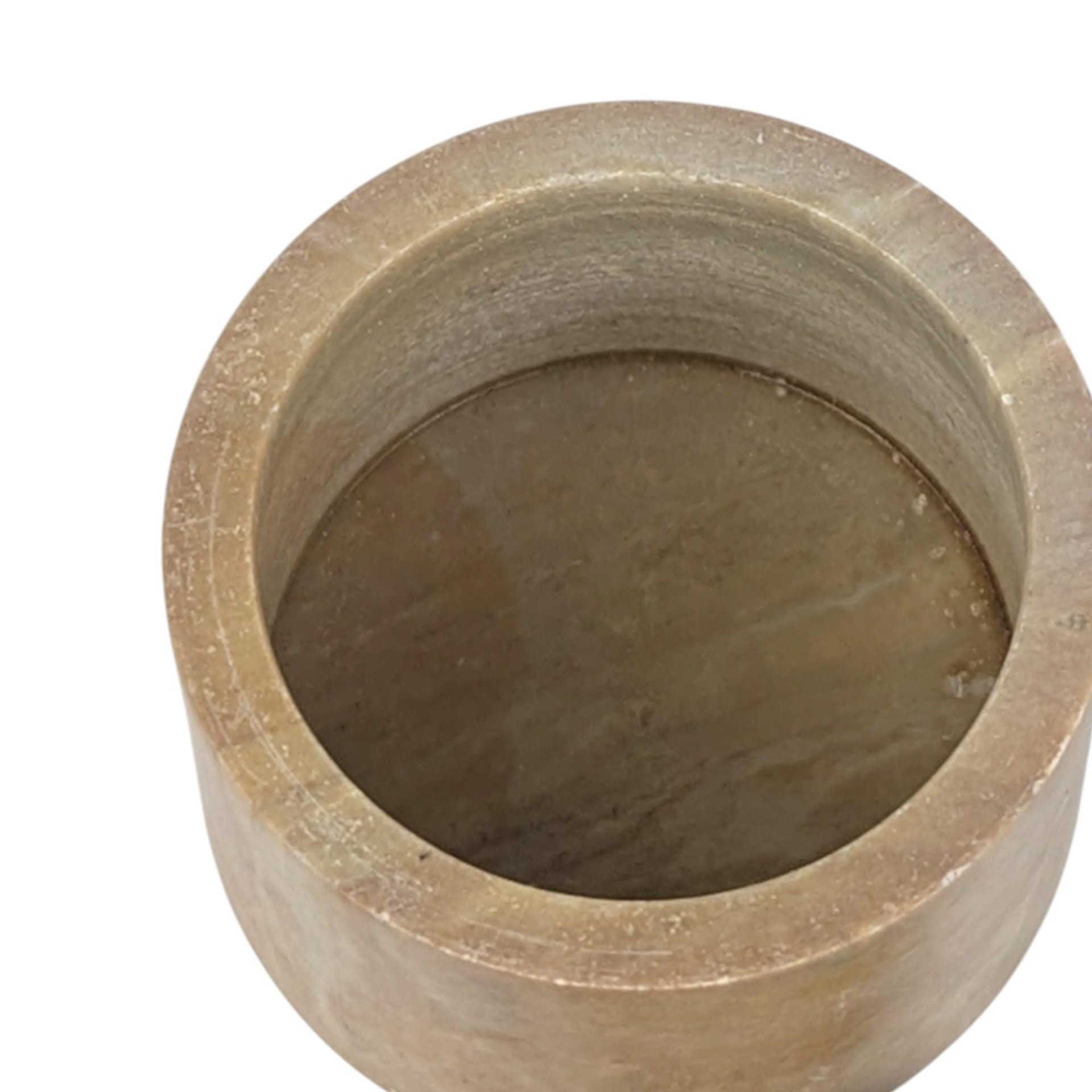 Vintage India Stone Trinket Box with Inlay Flower