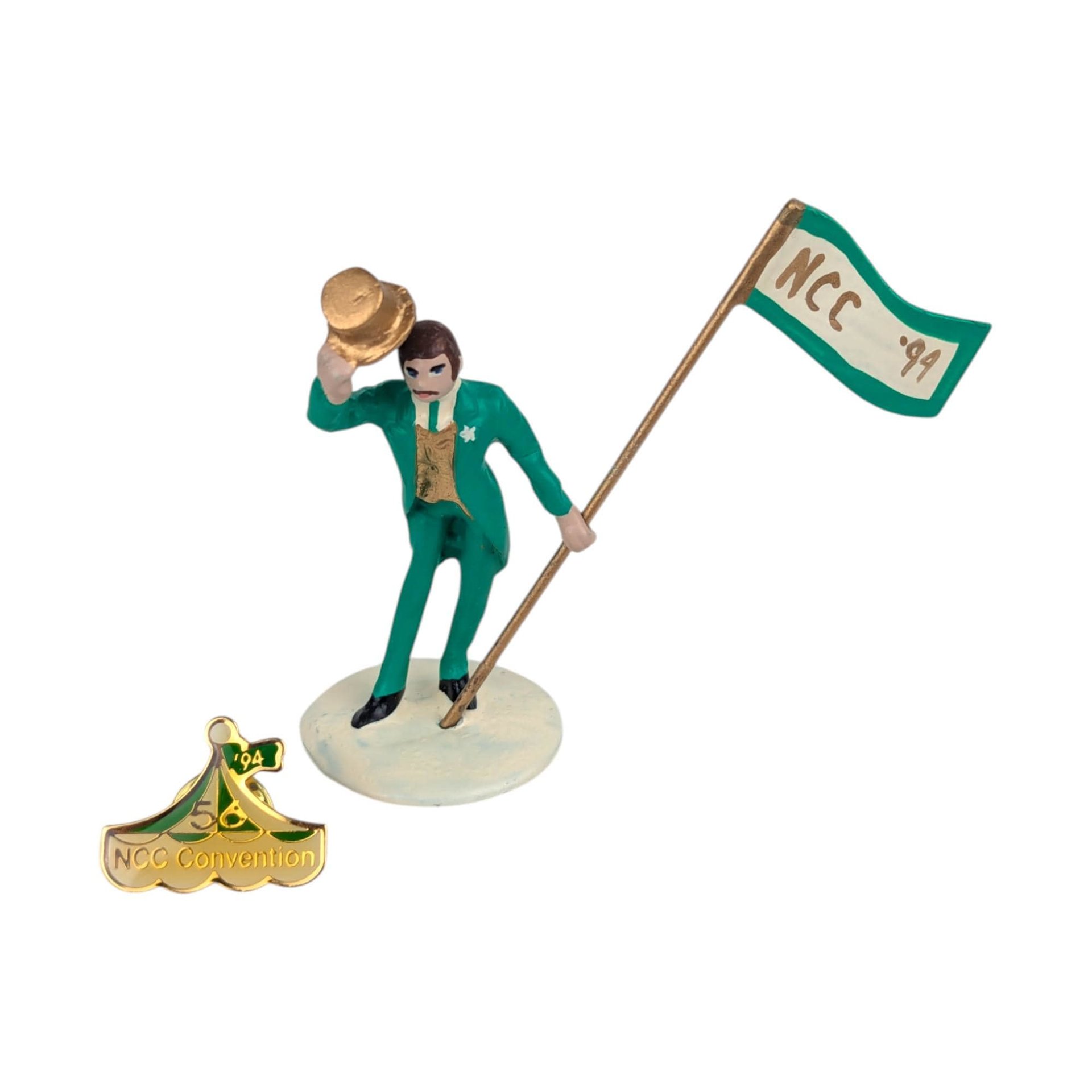 1994 Dept 56 First Annual Convention Figurine and Pin Set