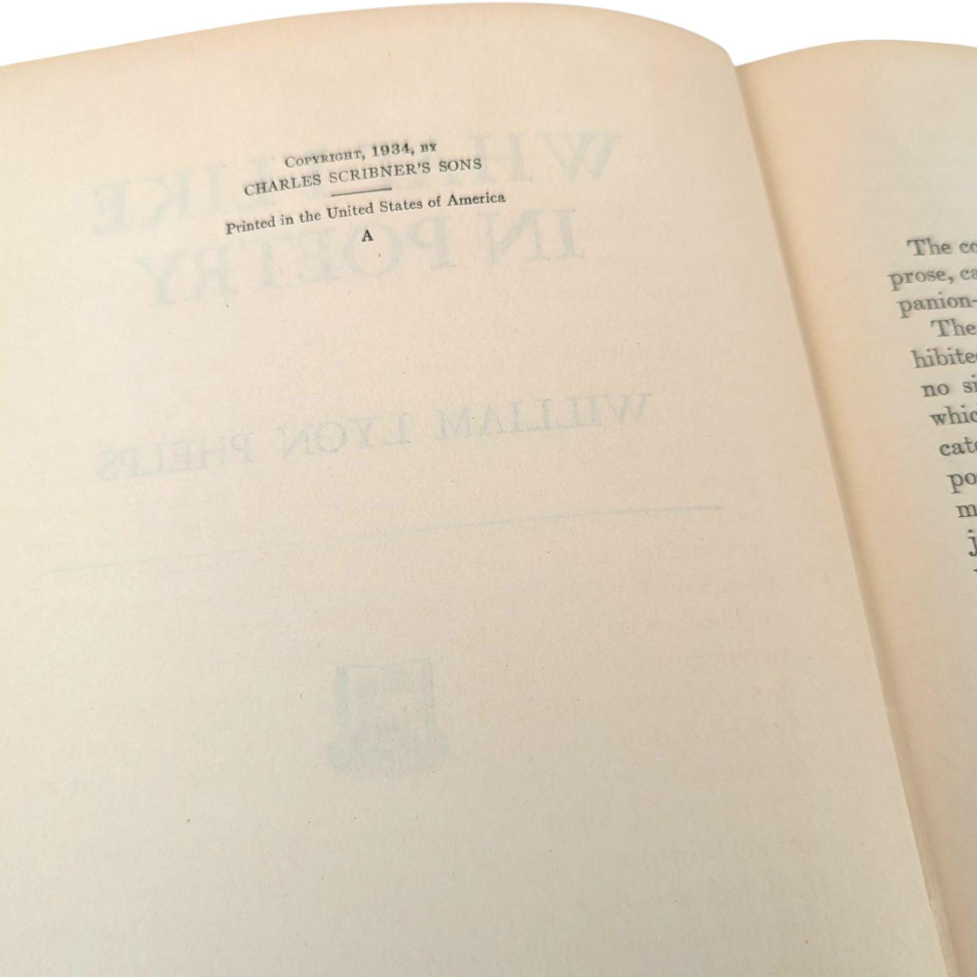 1934 'What I Like In Poetry' by William Lyon Phelps Hardcover Book