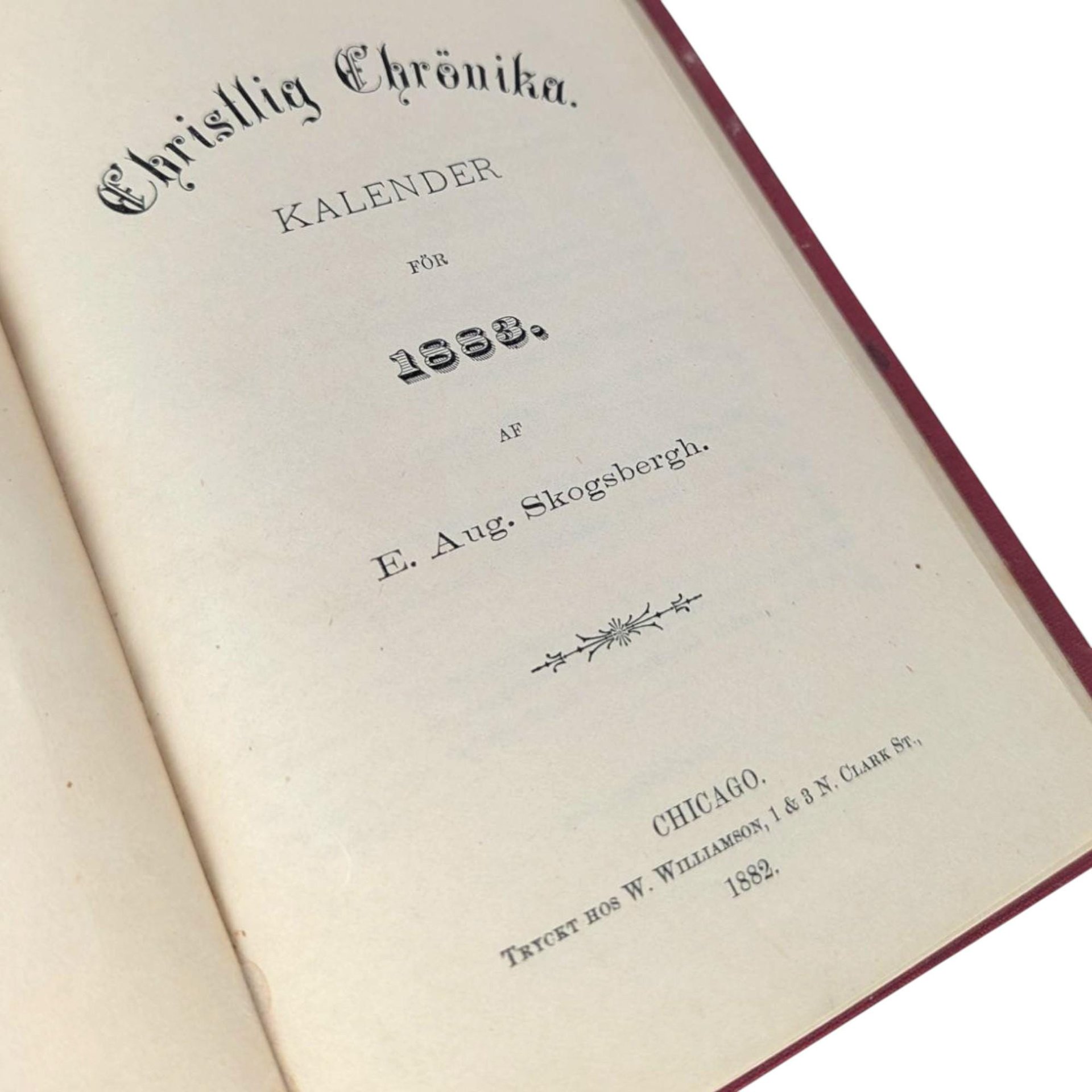 1883 Christlig Chronika Kalender Swedish Book