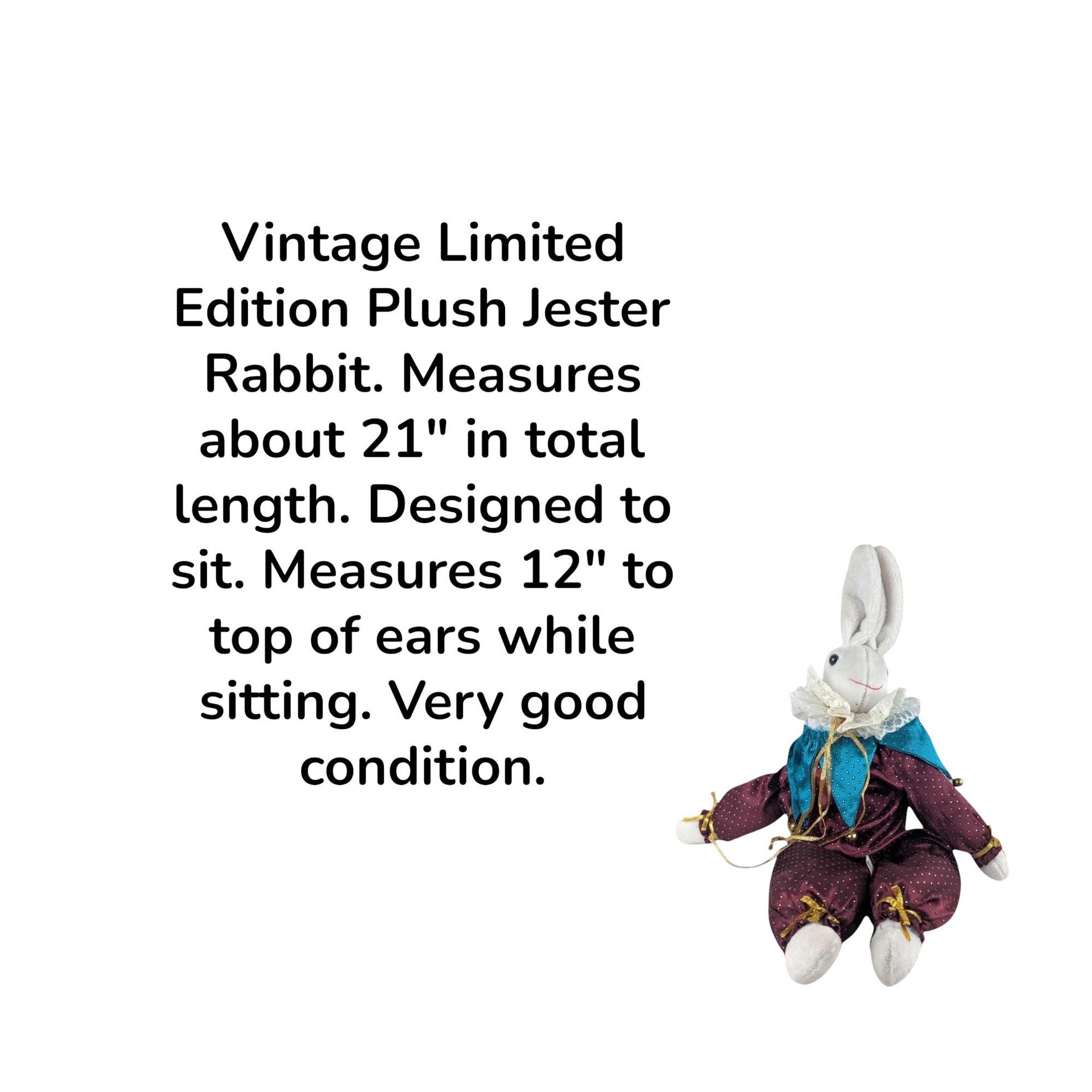 Limited Edition Harlequin Jester Plush Rabbit