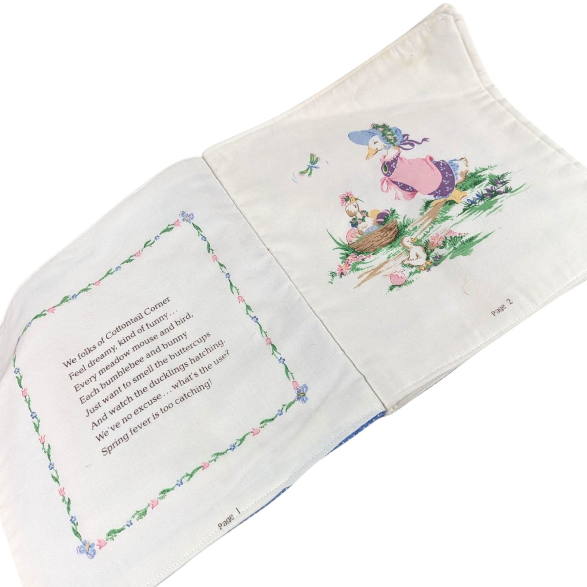 Vintage Cottontail Corner Handmade Soft Cloth Book
